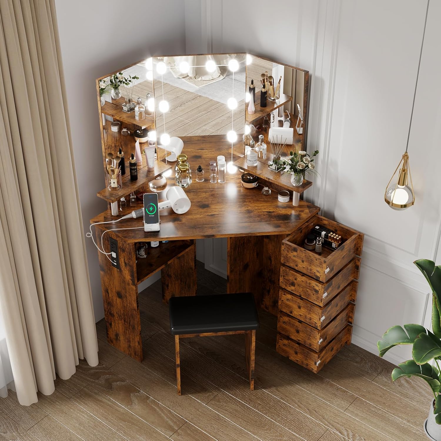 Qeetex LHF-SZT-PHO-1047Y5QI Bedroom-Vanities - View #2