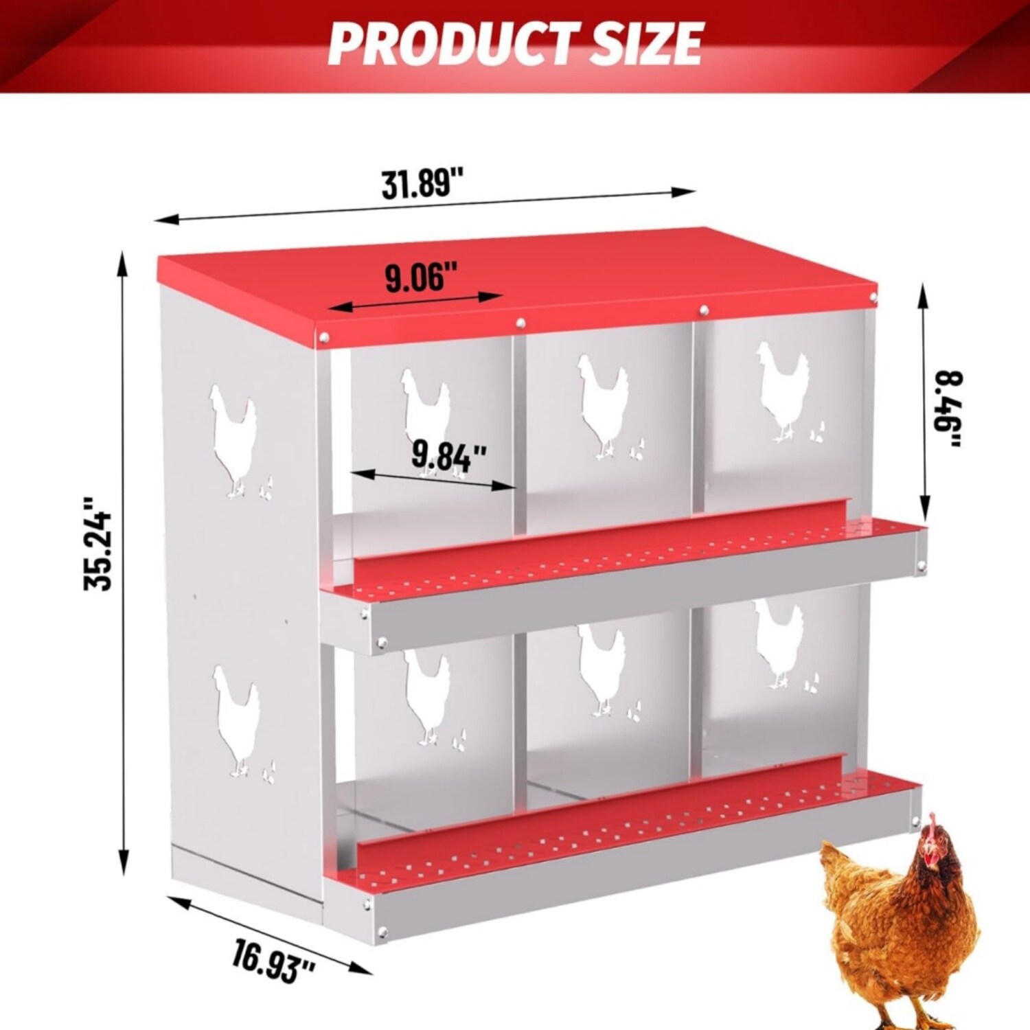 Garvee LSHQQPHO-348SAPGG Chicken-Coops-Rabbit-Hutches - View #2