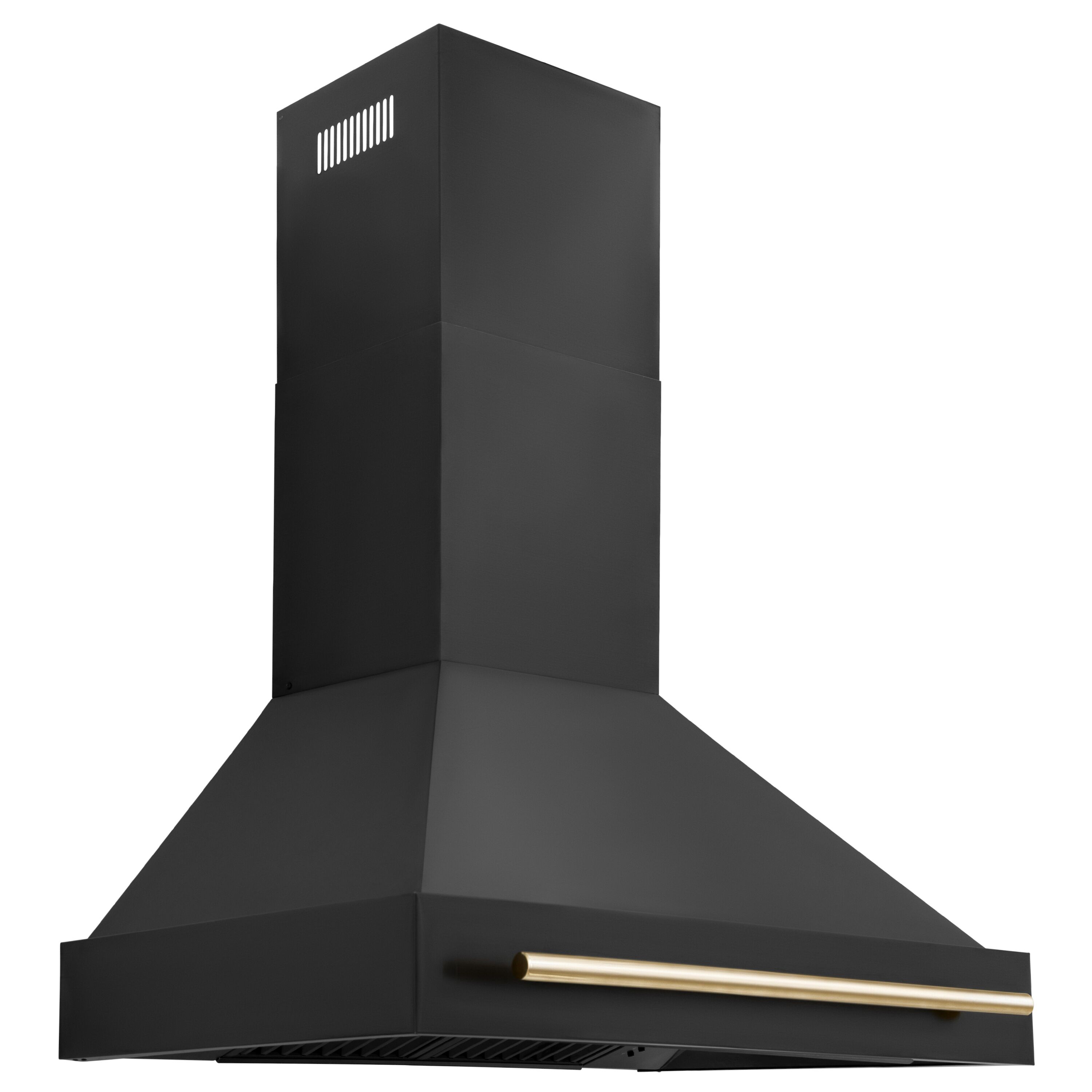 ZLINE KITCHEN & BATH BS655Z-36-G 36 inch Ducted 700-CFM Black Stainless Steel with Polished Gold Handle Wall-Mounted Range Hood
