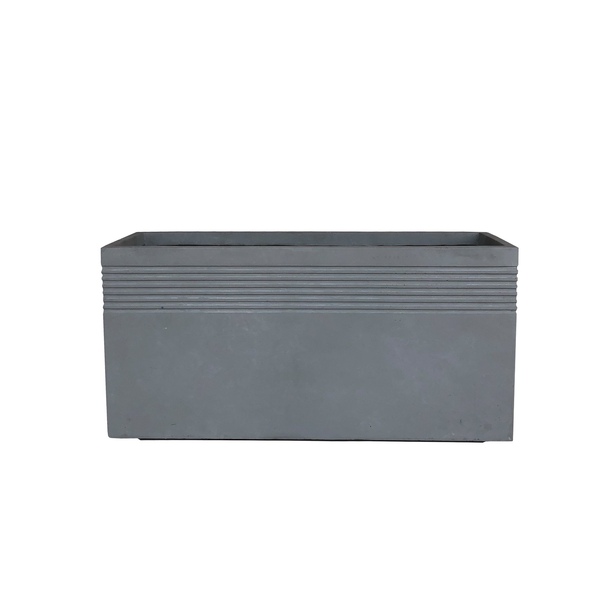 KANTE RF0131B-C60611 Rectangle 10.23-in W Extra Large Gray Concrete Contemporary/Modern Indoor/Outdoor Planter with Drainage Holes