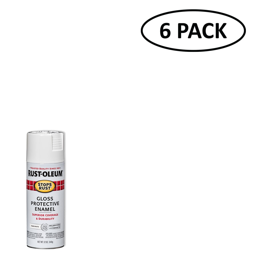 12 oz. Protective Enamel Gloss White Spray Paint (6-Pack)