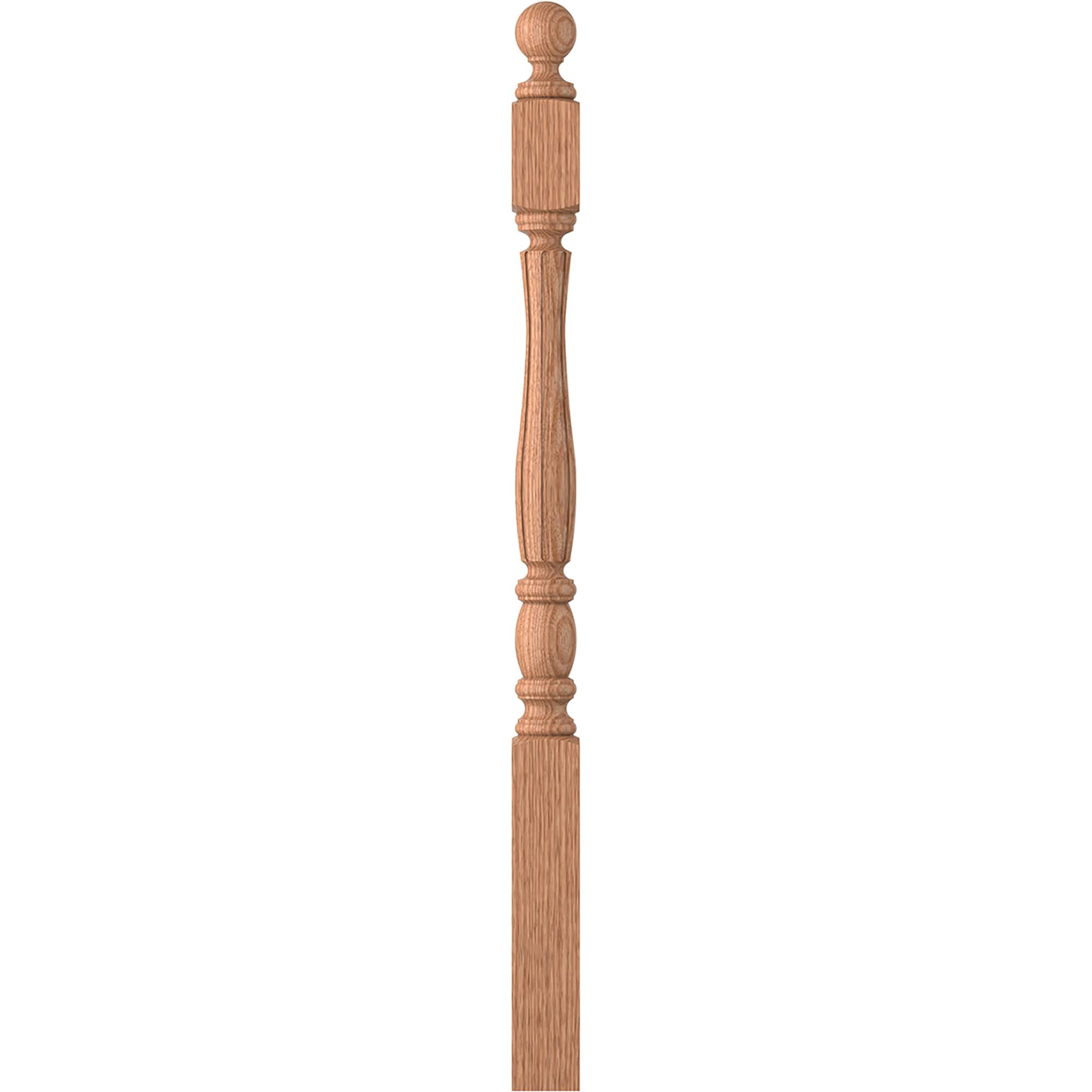 L.J. Smith Stair Systems LJF-3240BT-O LaSalle 3-in x 47.6875-in Unfinished Red oak Starting Stair Newel Post