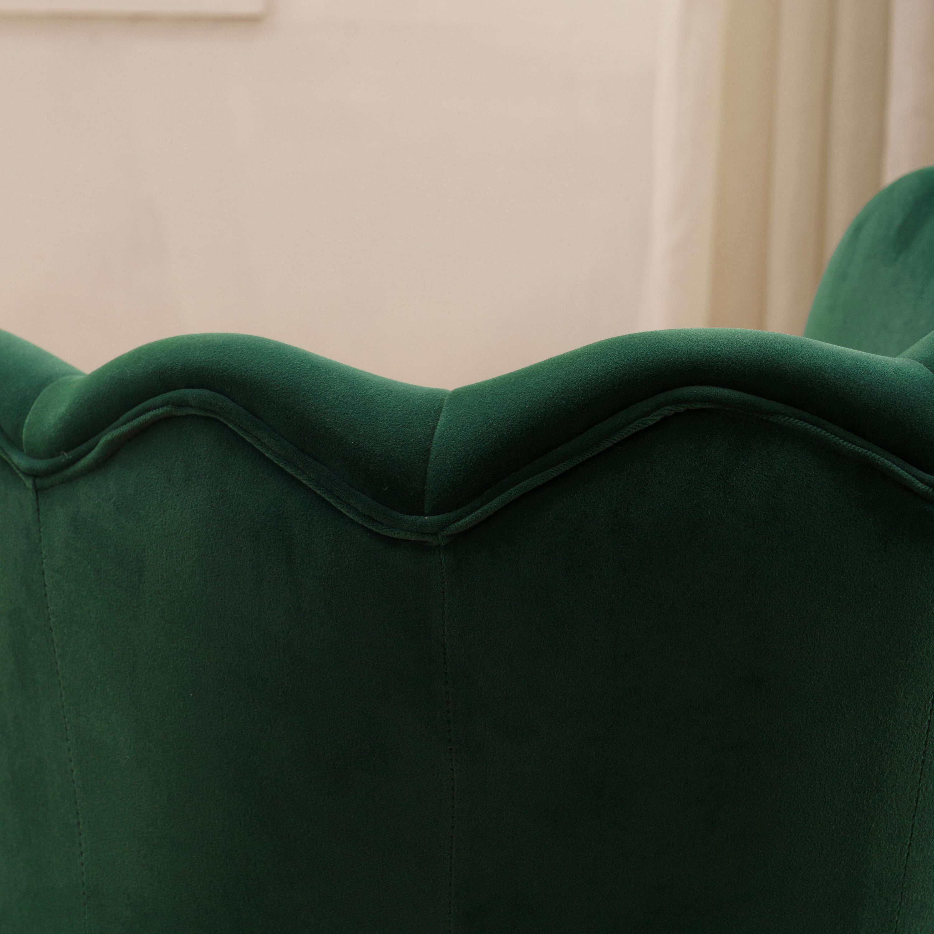 Constance Office Chair, Green Velvet & Chrome