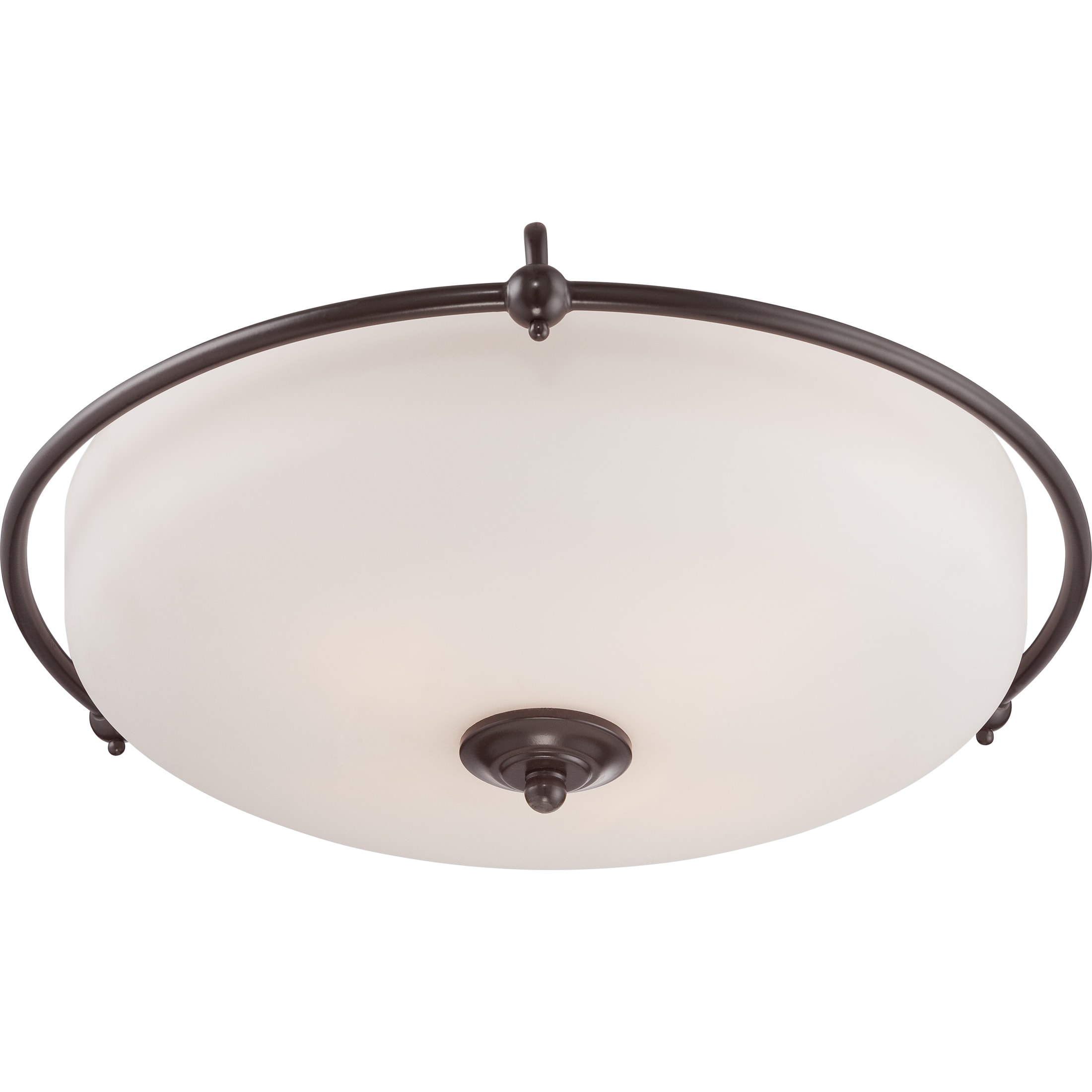 Quoizel Griffin 4-Light 21-in Palladian Bronze Incandescent Flush Mount Light  in the Flush Mount Lighting department at