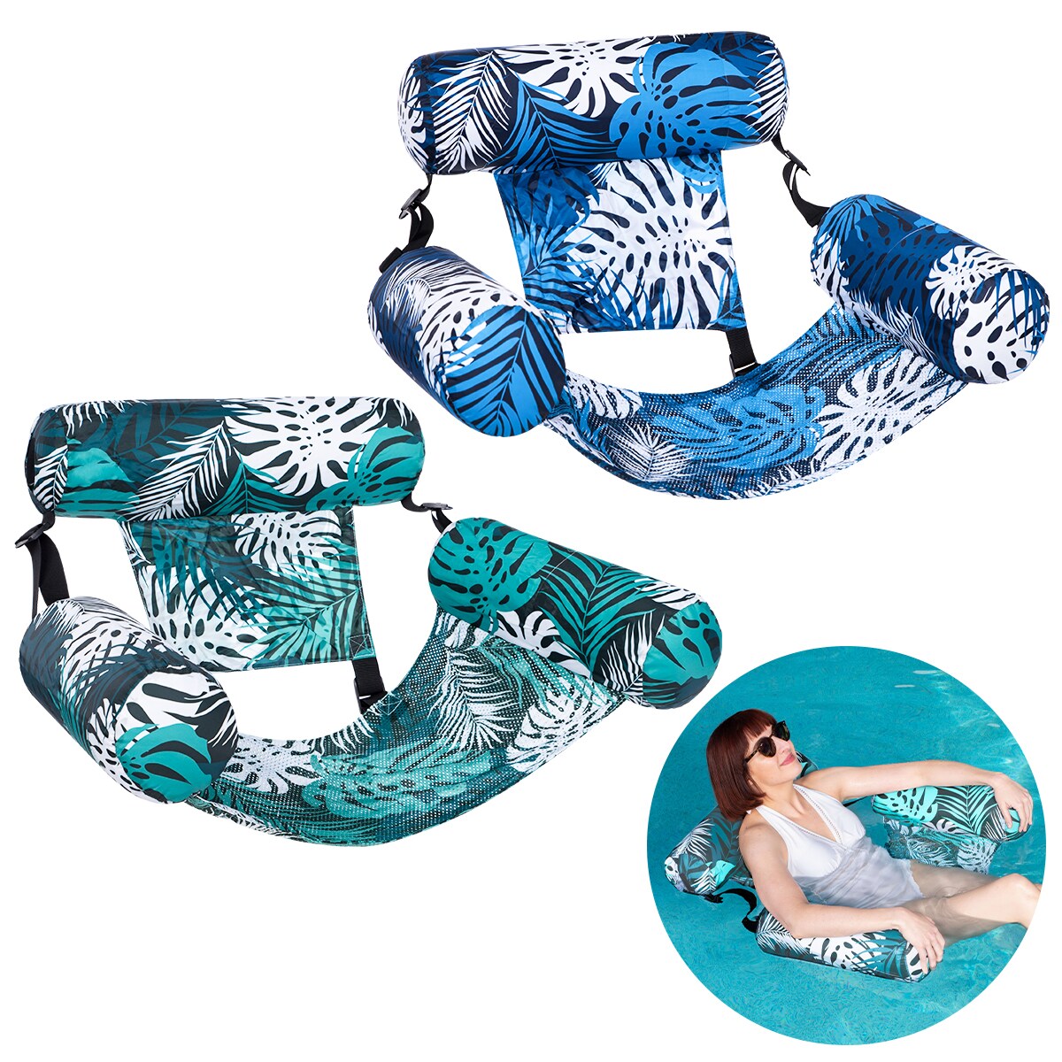 Joyfy 40806 30-in x 1 -Seat Blue and Green Saddle float 2 -Pack
