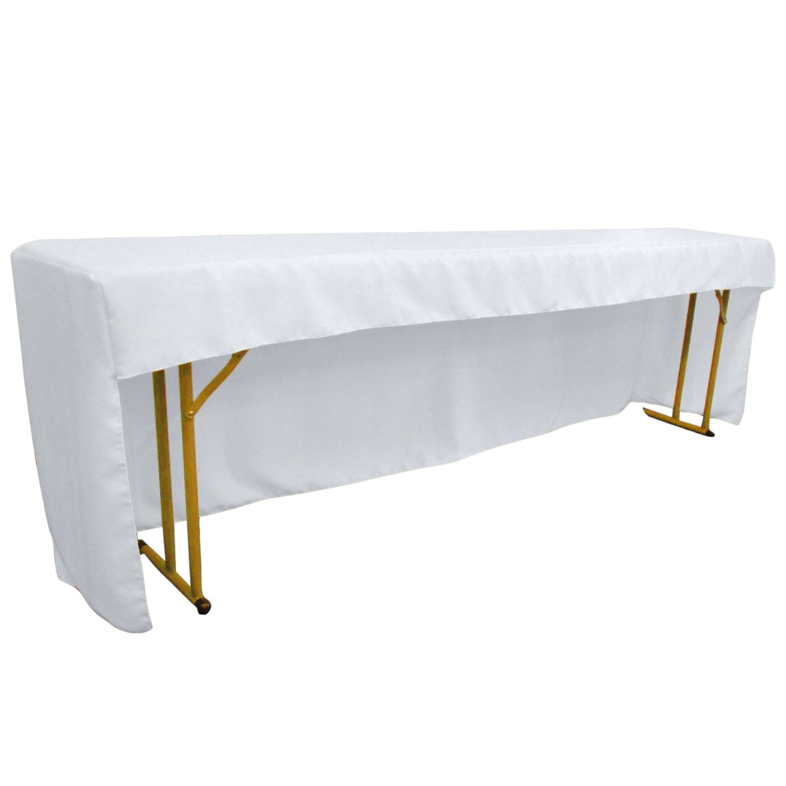 Slickblue Fitted Indoor and Outdoor Polyester Poplin Open Back Table Cover for 8 ft Narrow Utility Table Multiple Color Options