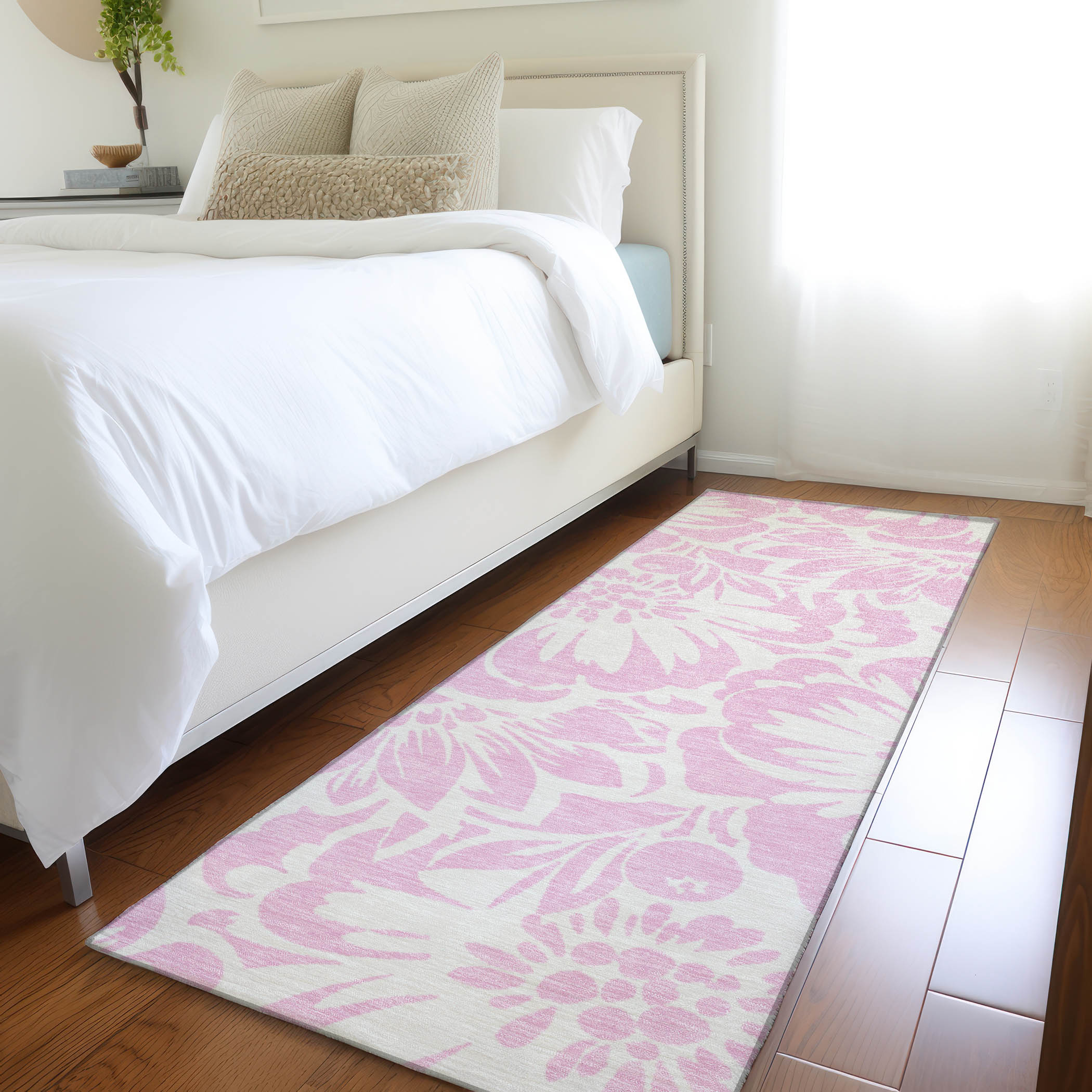 Addison Rugs ACN551PI2X8 Chantille ACN551PI 2 x 7 (ft) Polyester Pink Rectangular Indoor/Outdoor Stripe Farmhouse/Cottage Machine washable Area rug