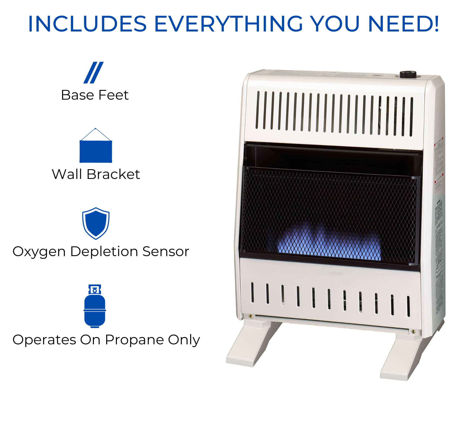 ProCom 20000-BTU Wall Or Floor-Mount Indoor Liquid Propane Vent-Free ...