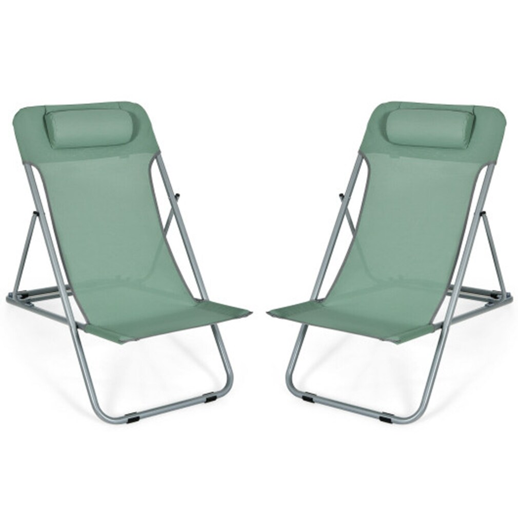 LIVIZA TDJ10013GN-2 Green Folding Beach chair Adjustable and