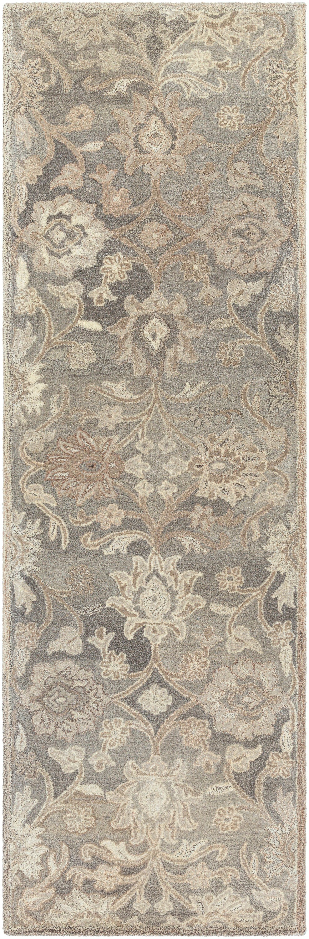 Livabliss CAE1195-268 Caesar 2 x 8 (ft) Tufted Wool Taupe Rectangular Indoor Medallion Oriental Runner rug