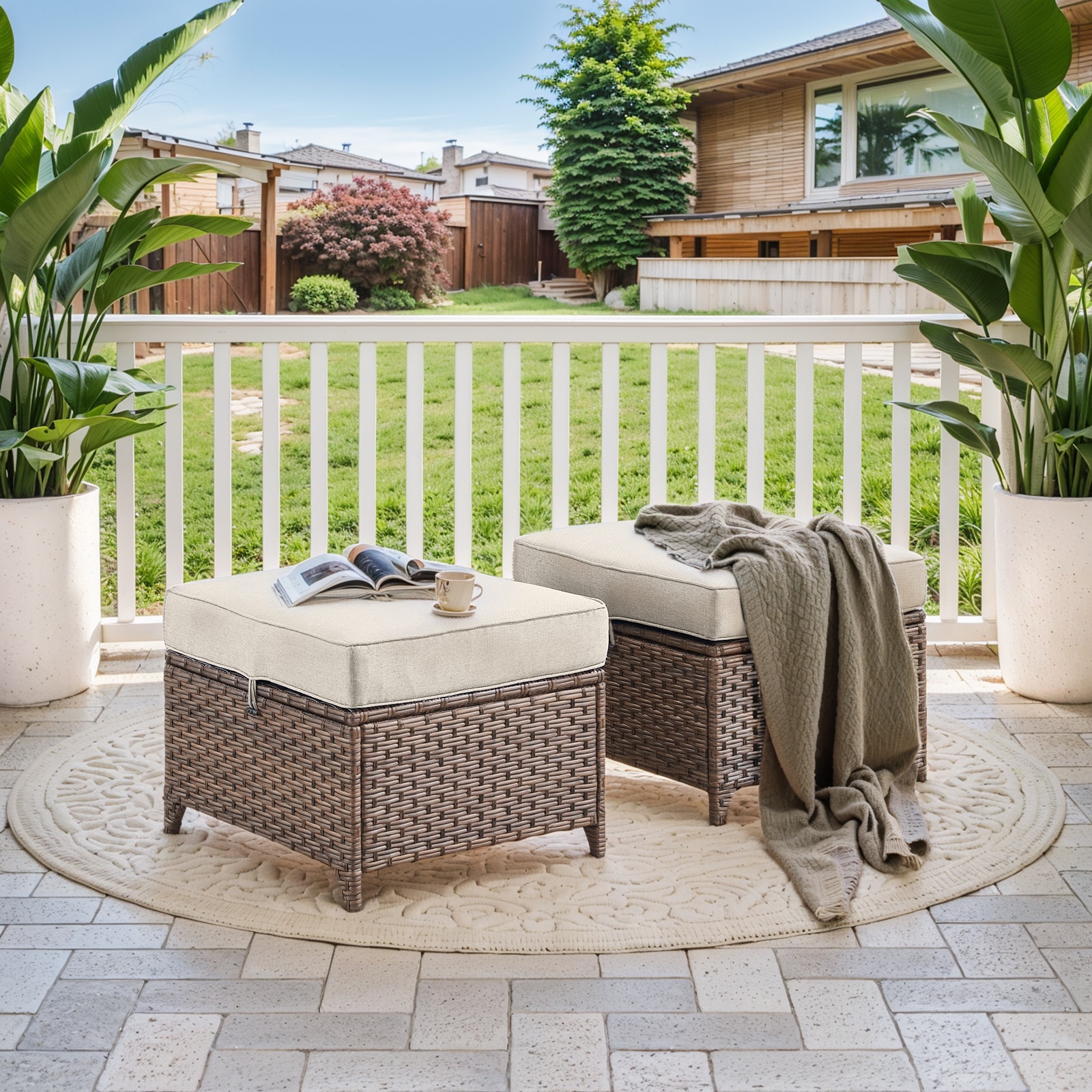 0 PALRBR40-2S PAOTTOMAN-T 2 -Pack Brown Steel Ottoman