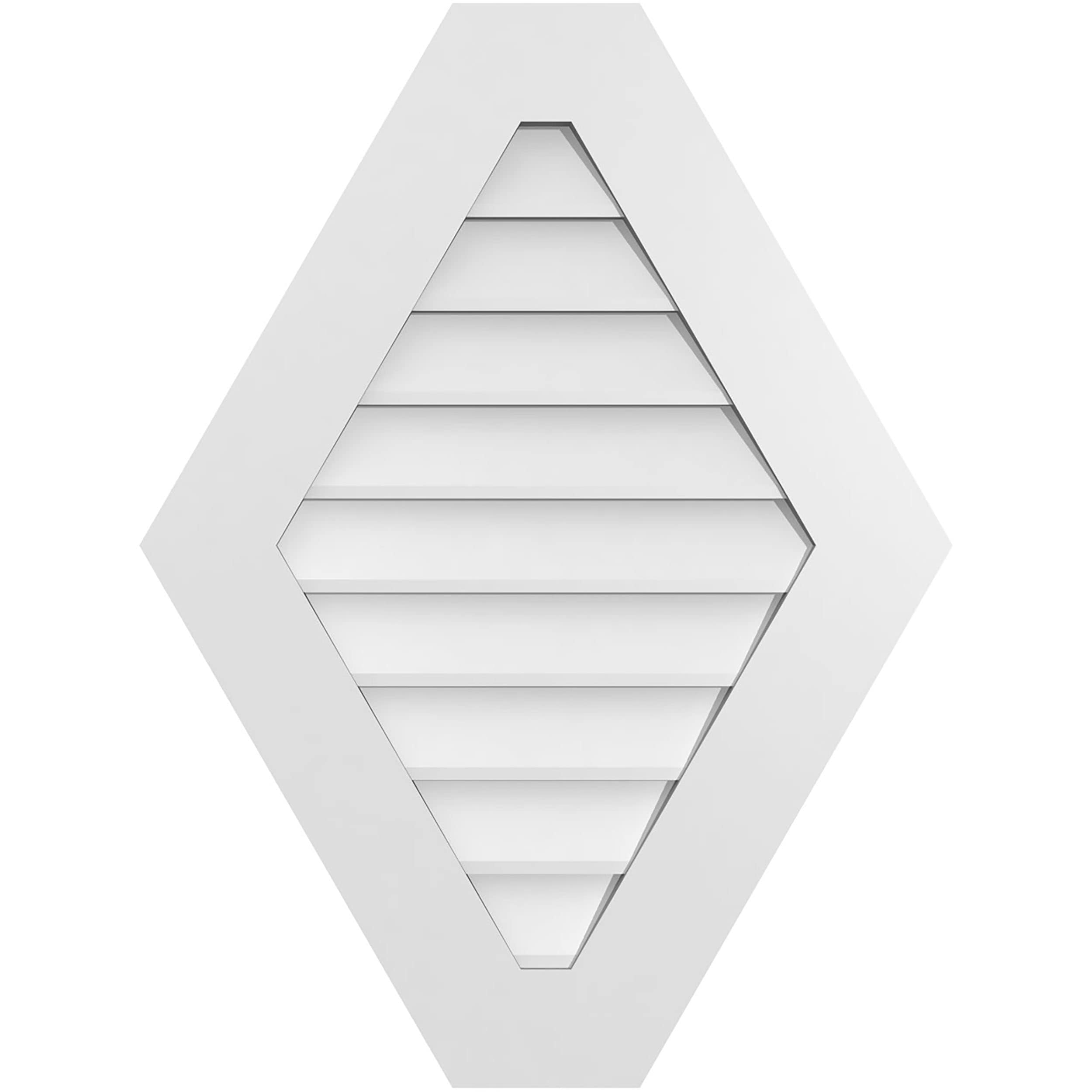 Ekena Millwork GVPHP24X3201SN 24-Inches x 32-Inches Off-white Peaked PVC Gable Louver Vent