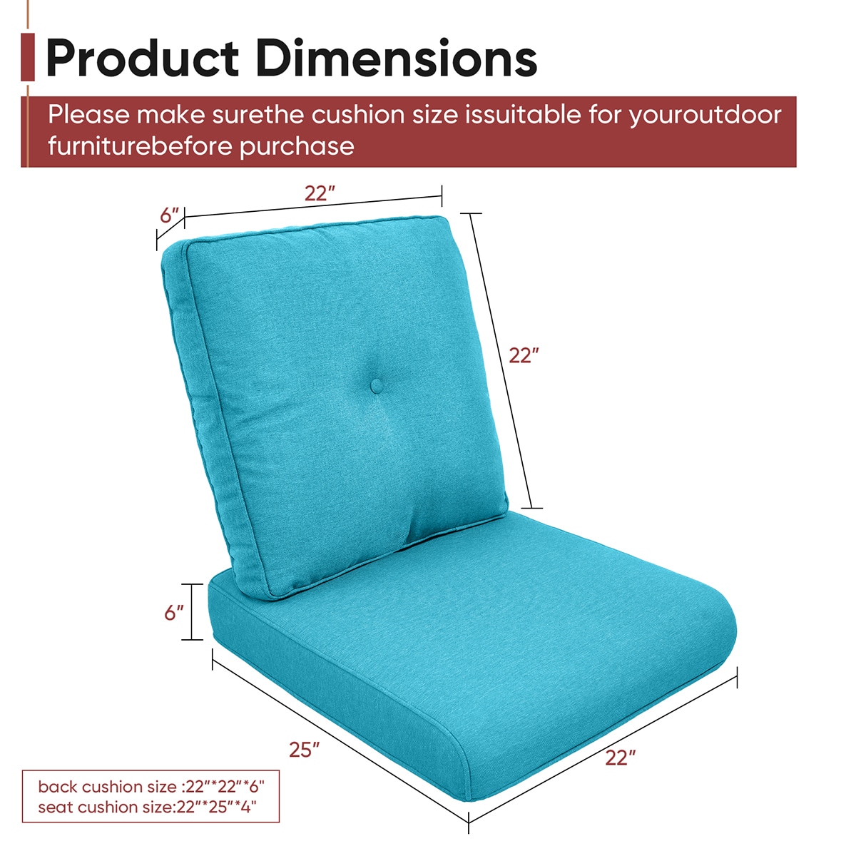 Rilyson FSZBD006-7AA Patio-Furniture-Cushions - View #4