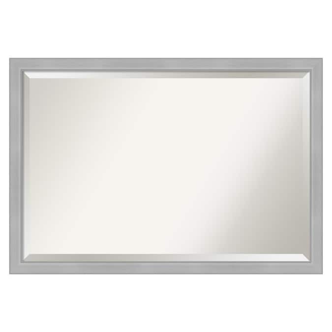 Amanti Art Vista Brushed Nickel Frame, Bathroom Mirrors Brushed Nickel Frame