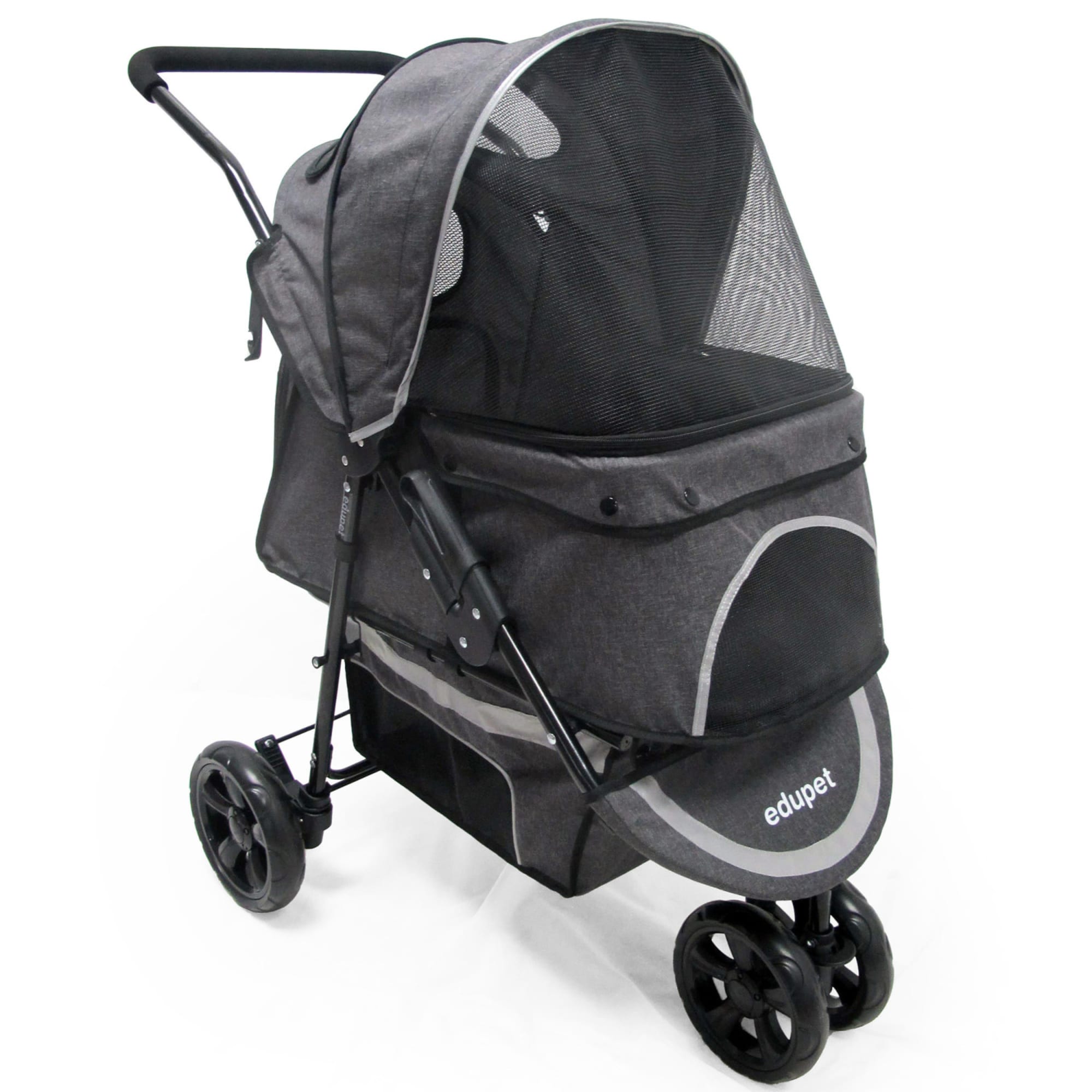 edupet G4003336066012 Black 3 -Wheels Dog Stroller Weight Capacity 55-lbs