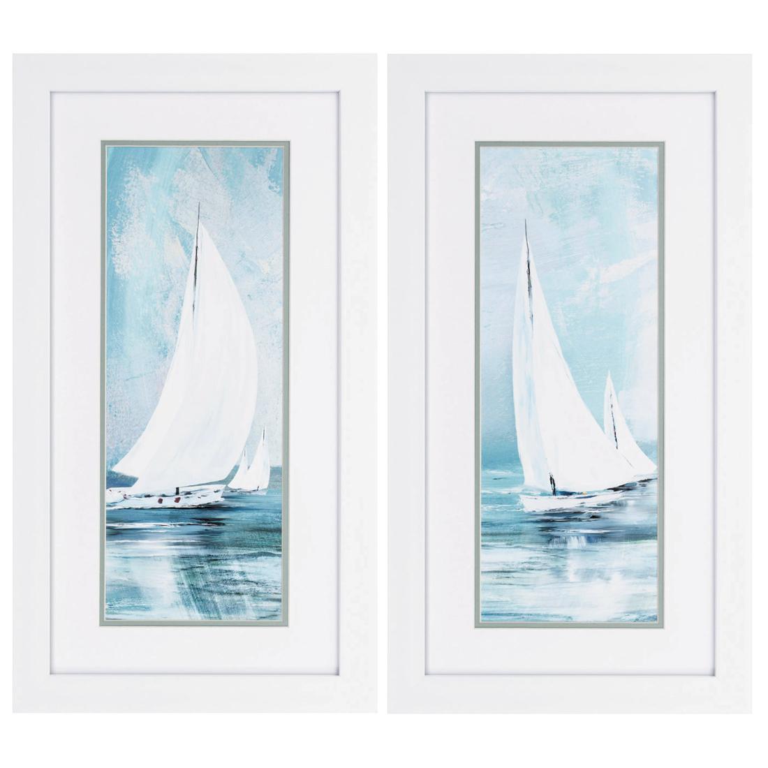 HomeRoots 365392 White Wood Framed 27-Inches H x 15-Inches W Coastal Wood Print