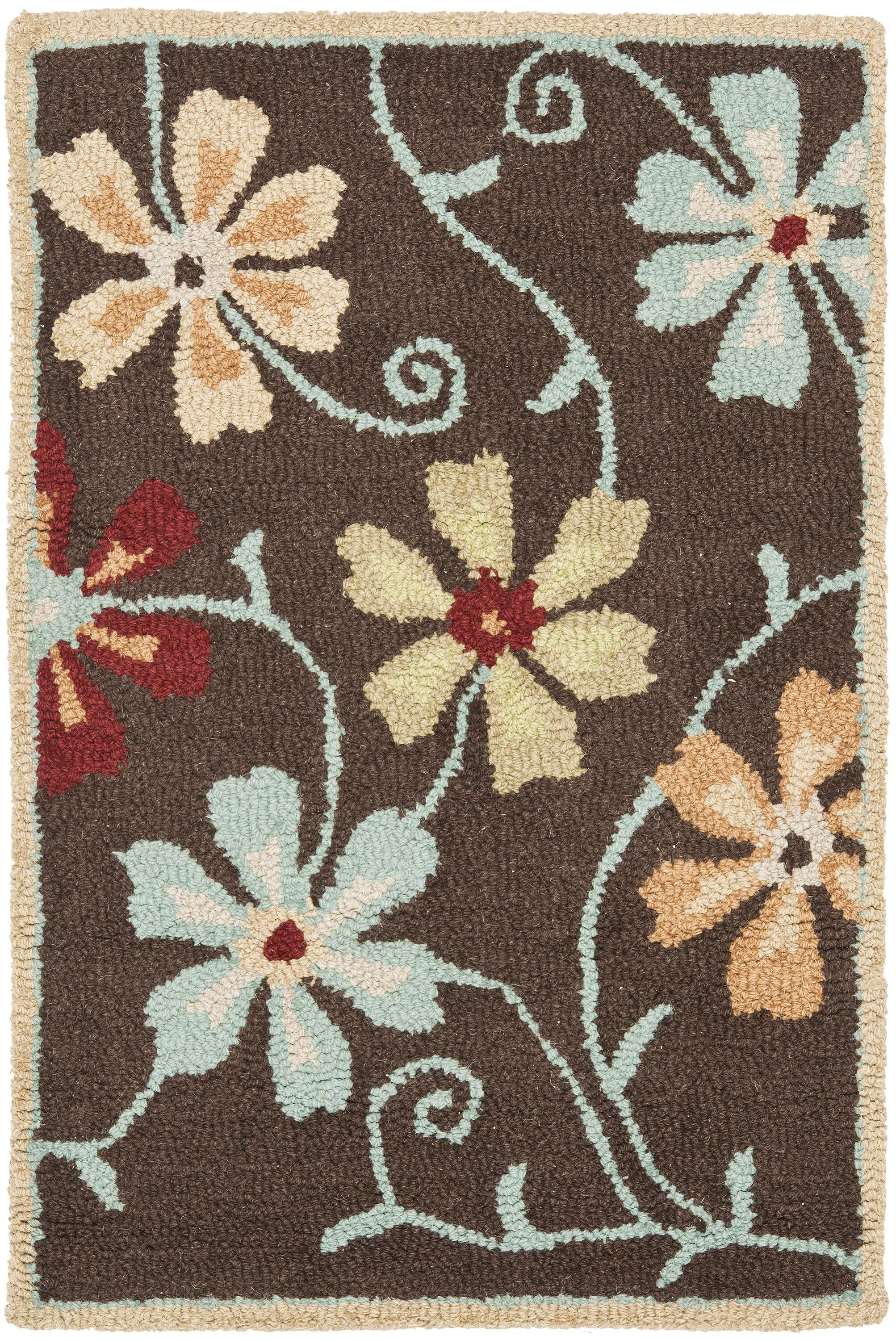 Blossom 784A Brown Multi 2 x 3 Rectangular Area rug