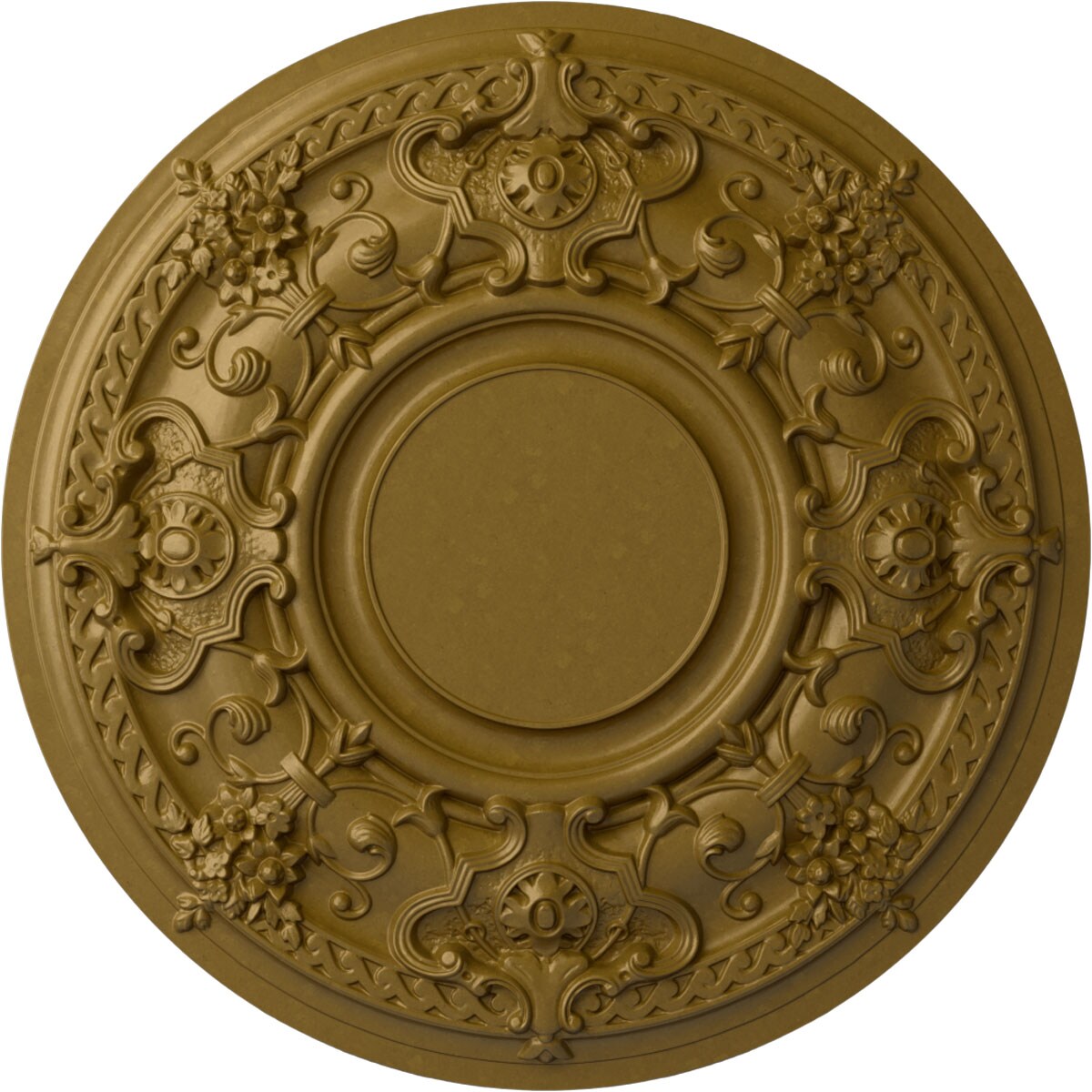 Ekena Millwork CM32JAGLS Jackson 32.75-in W x 32.75-in L Painted Gold Polyurethane Whole Ceiling Medallion