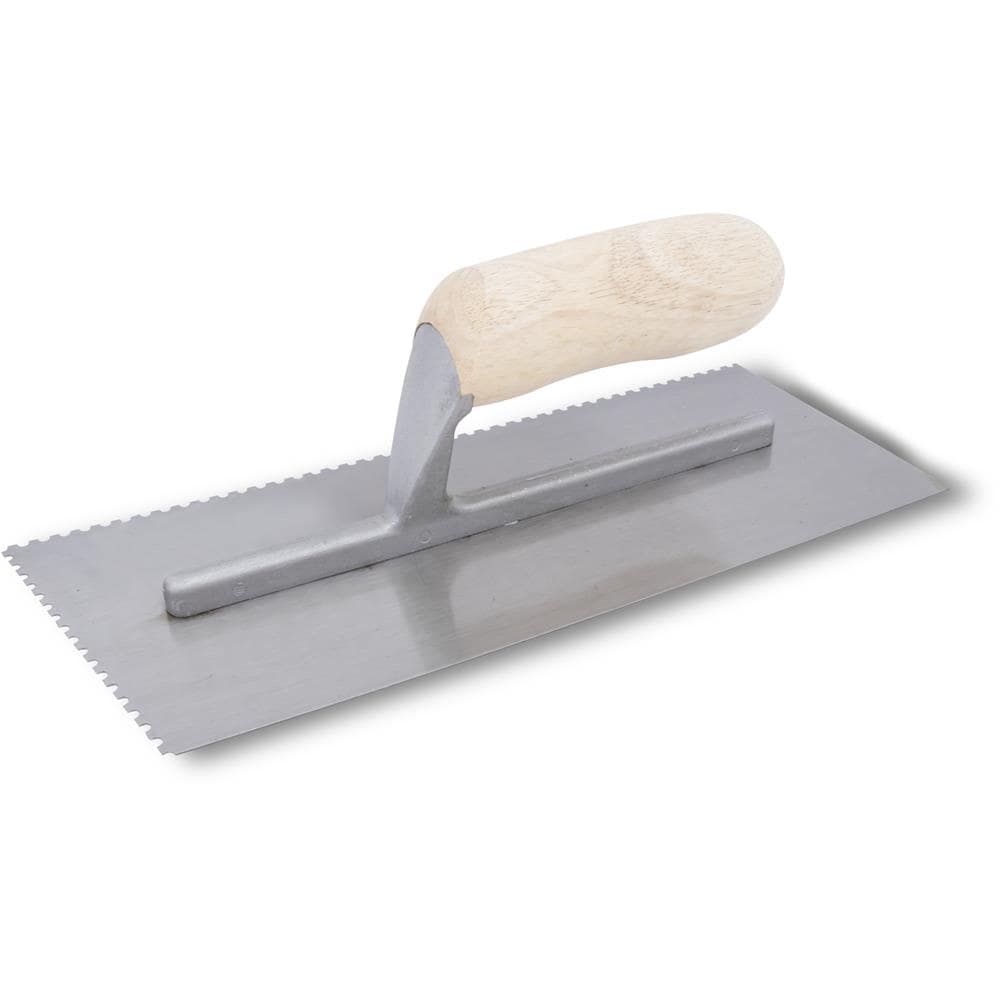 Marshalltown NT994 3/16-in x 1/8-in x 1/8-in Ground Steel U-notch Ceramic Floor Trowel