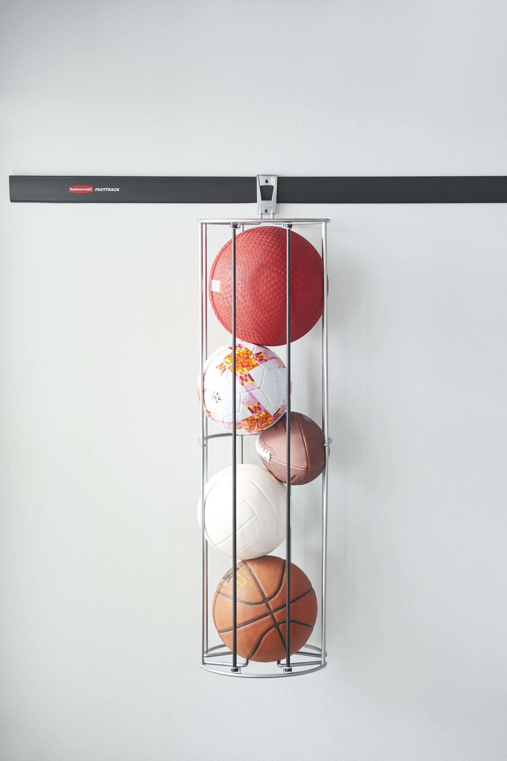 Rubbermaid FastTrack Garage 37-in Satin Nickel Steel Ball Rack in the  Slatwall & Rail Storage Systems department at