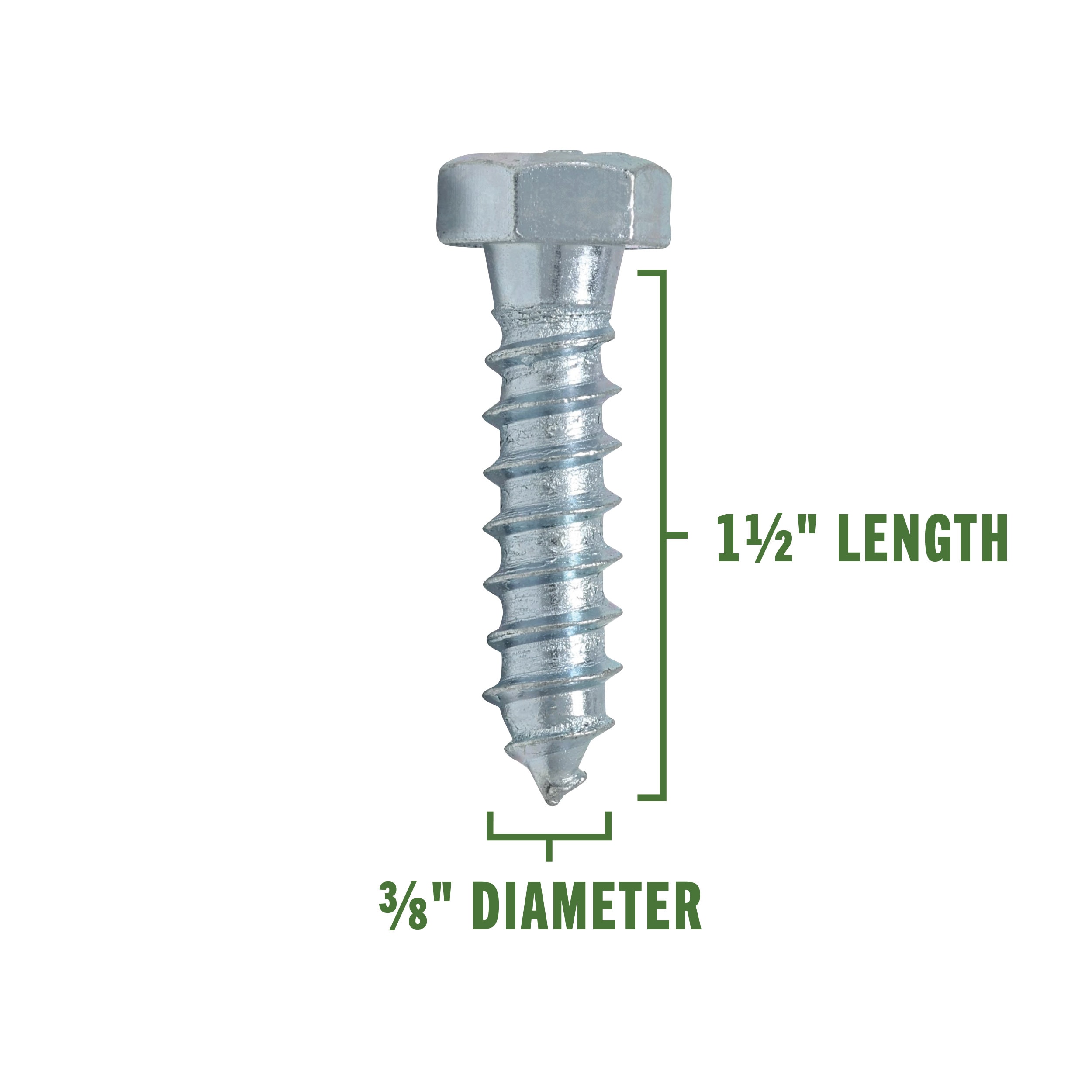 Hillman 3/8-in x 1-1/2-in Zinc-Plated Hex-Head Interior Lag Screws ...