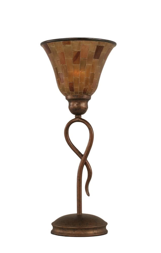  LWTK006707 13.25-in Bronze 3-Way Table Lamp with Glass Shade