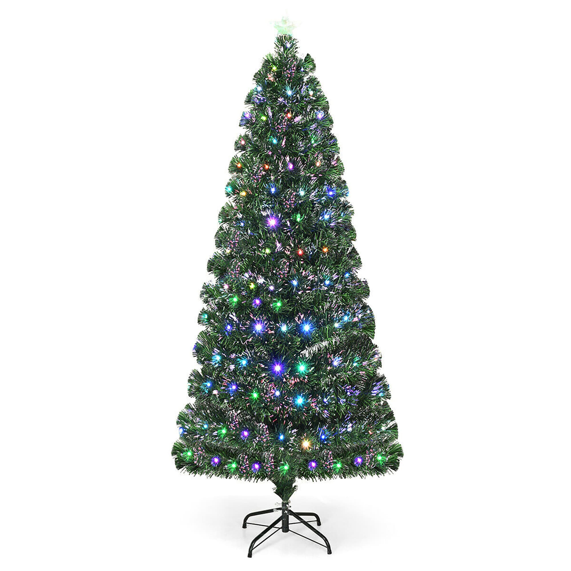 Forclover ALHY-33CM 6-ft Pre-lit Slim Artificial Christmas Tree with LED Lights