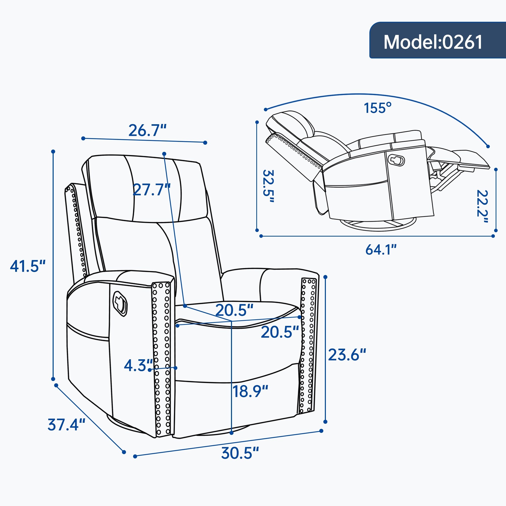 Vorene J-DPB5V3WO06TK recliners - View #3