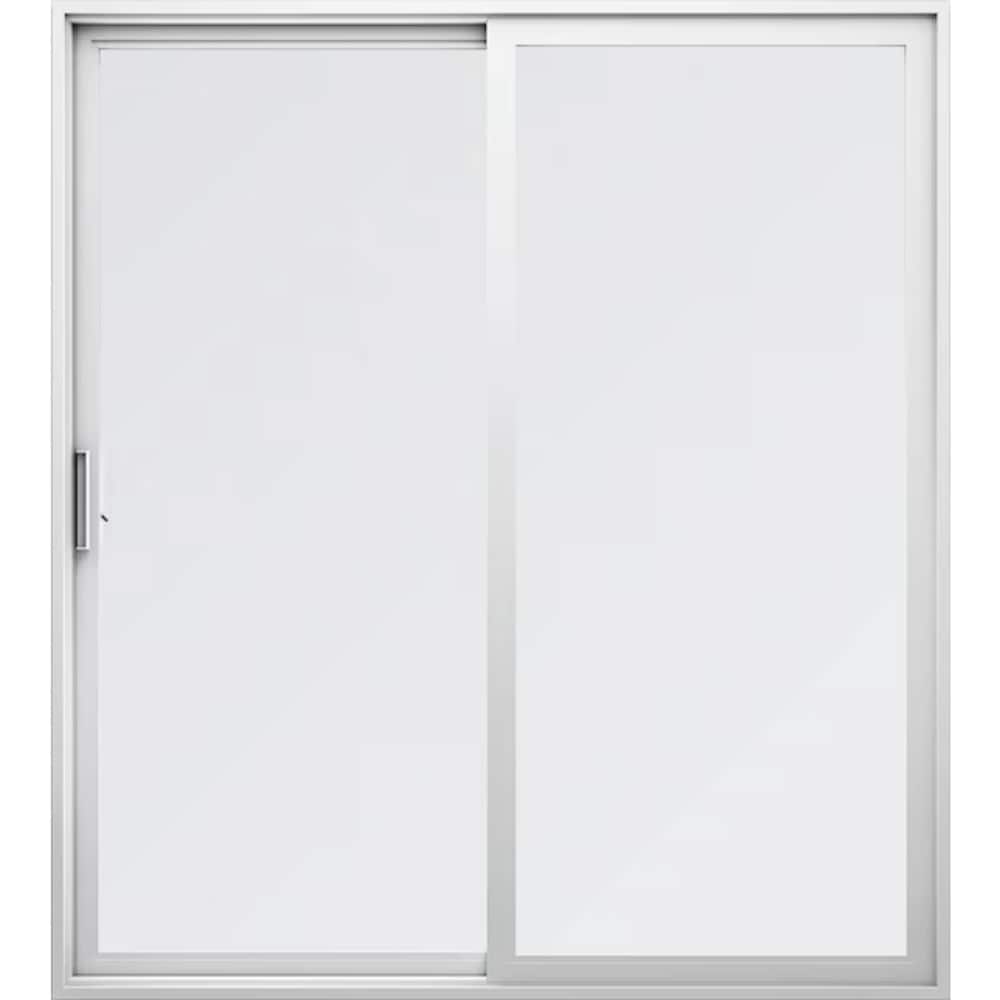Milgard 2610-8068 V300 Trinsic Series 96-in x 80-in x 4-9/16-in Jamb Low-E argon Clear glass , White Vinyl Left-hand Sliding Patio Door Screen Included