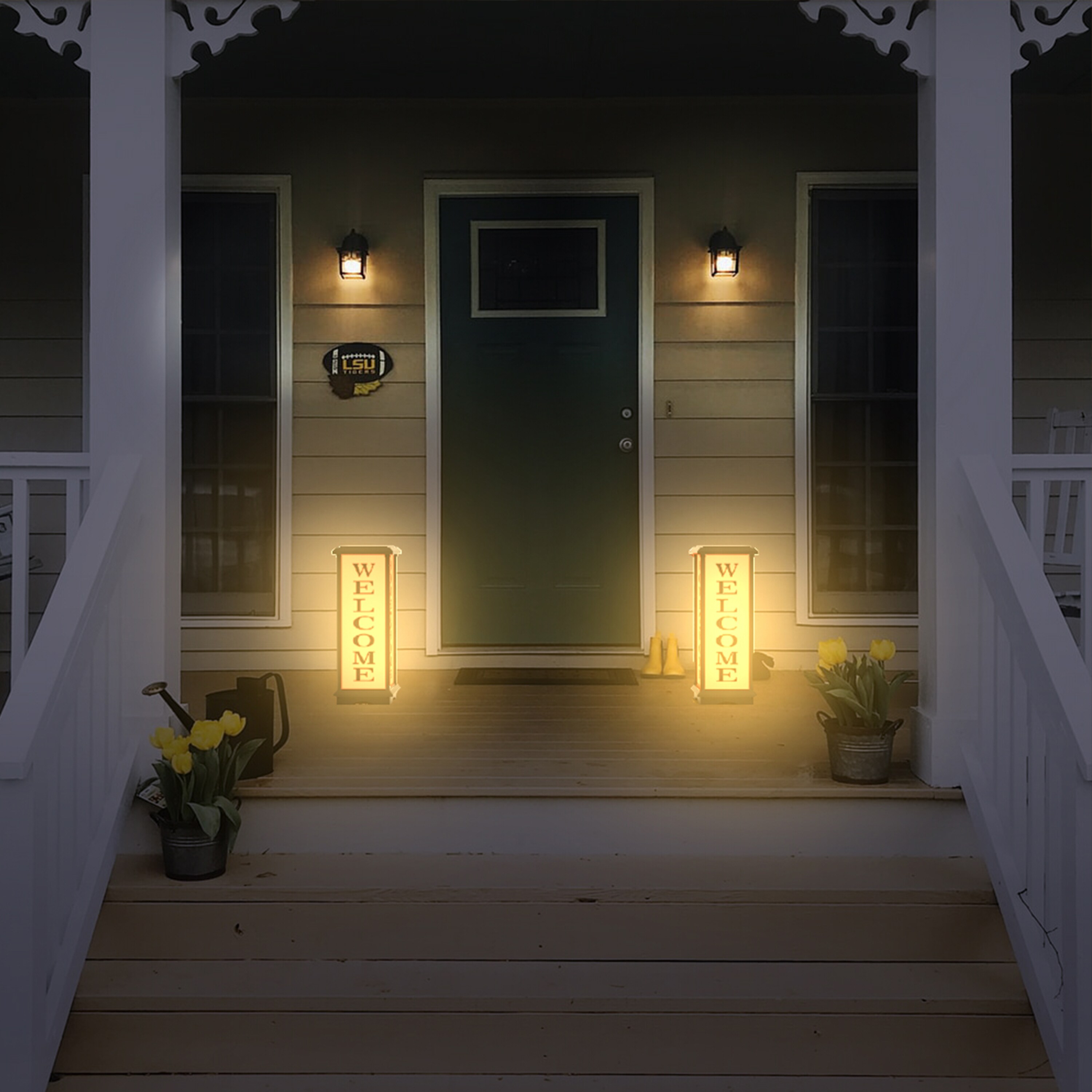 Techko Solar LED Welcome Lantern with Frosted Panels