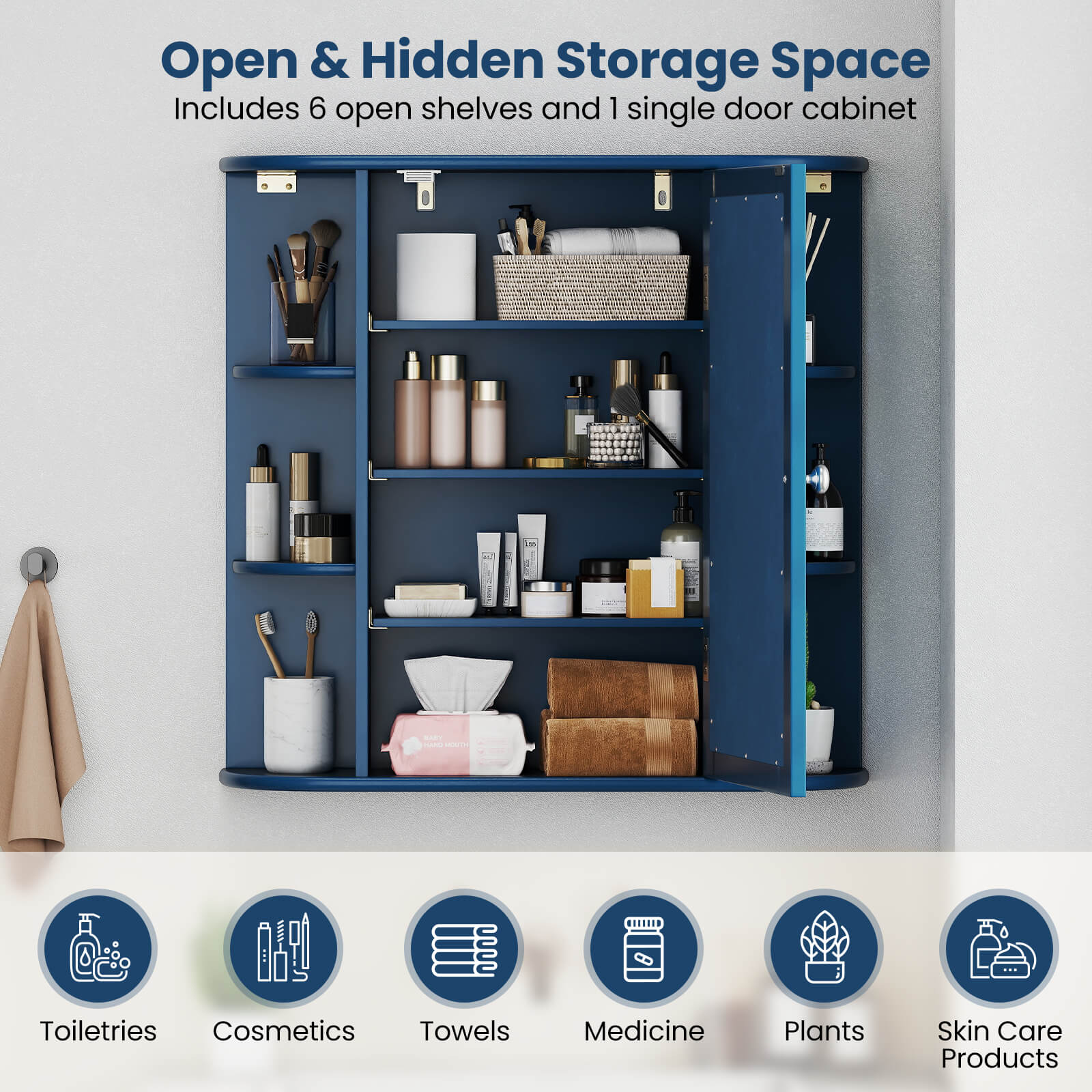 Costway CSHY006368 Bathroom-Wall-Cabinets - View #7