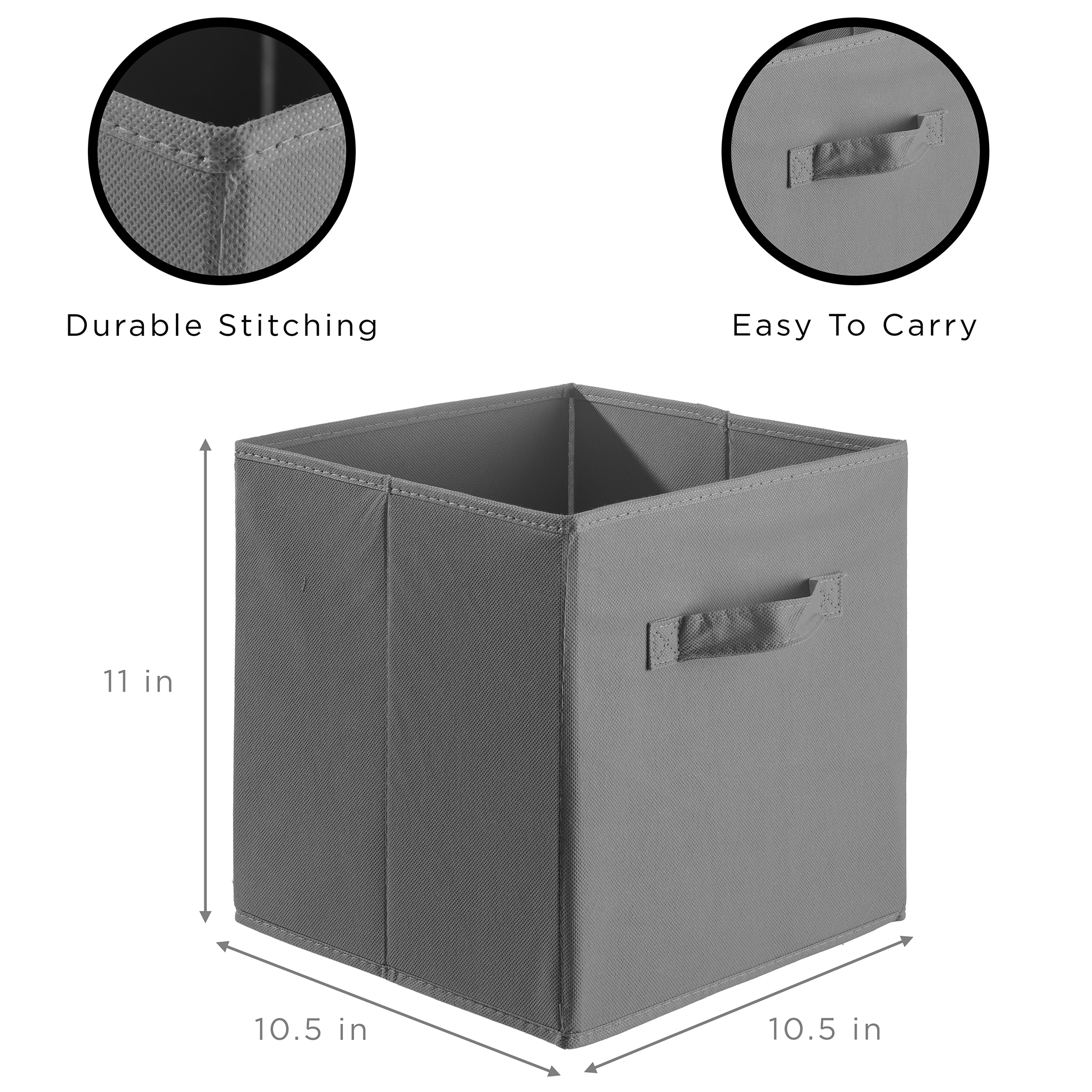 SORBUS STRG-BIN-GRY-6PK Bins-Baskets - View #3