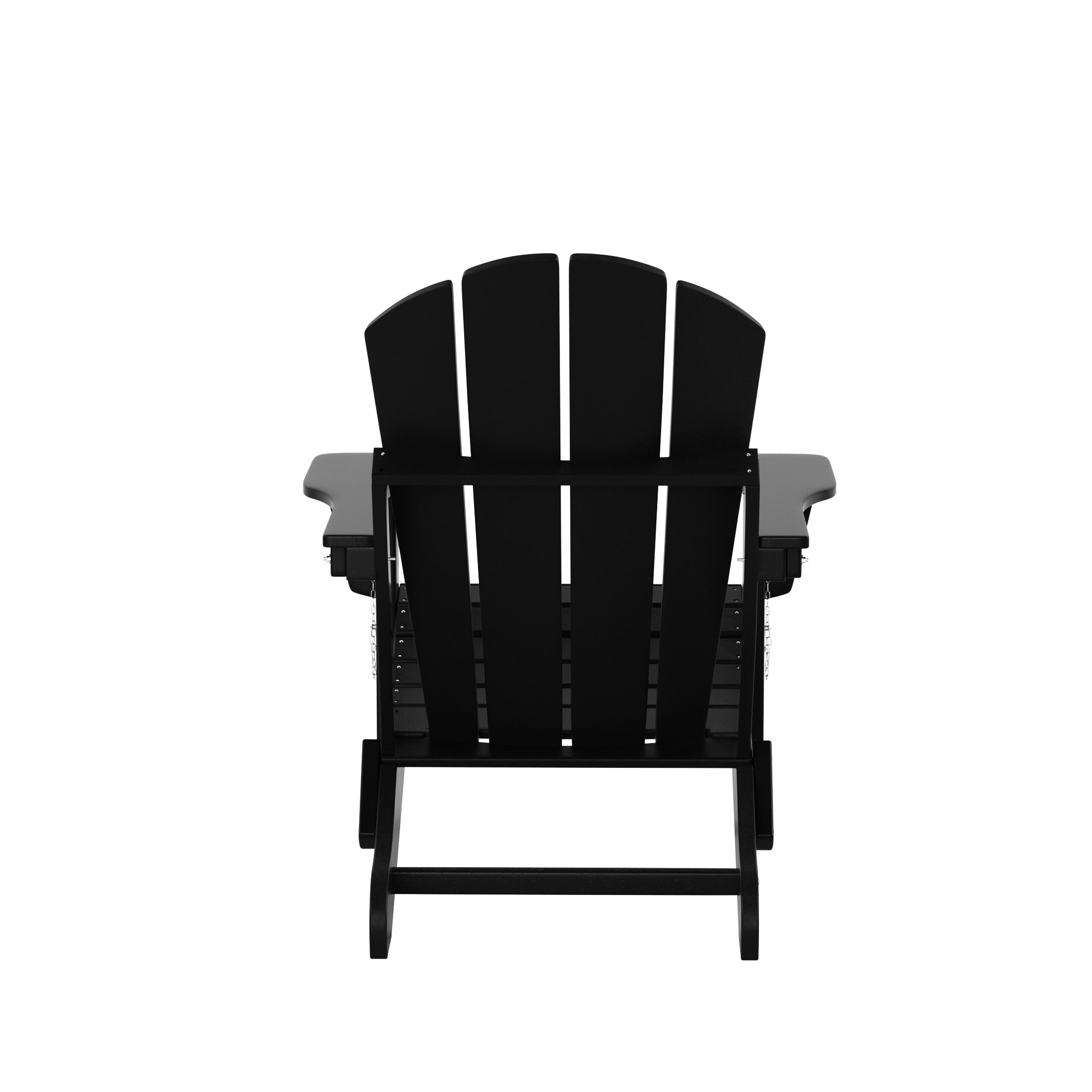 Sleek Black Polyethylene Folding Adirondack Chair Set
