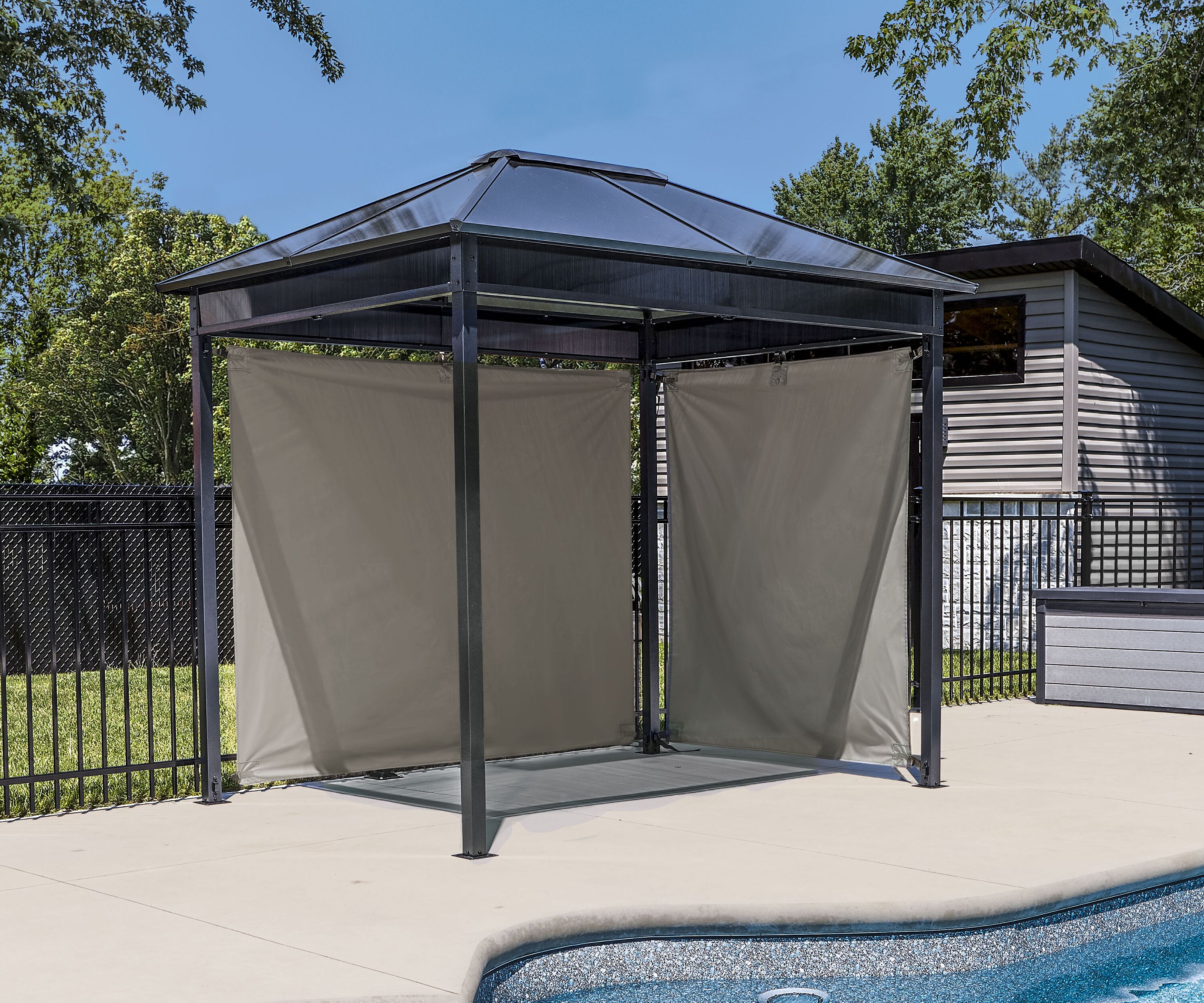 Danxia Black Steel and Polycarbonate 7x9 Ft Gazebo