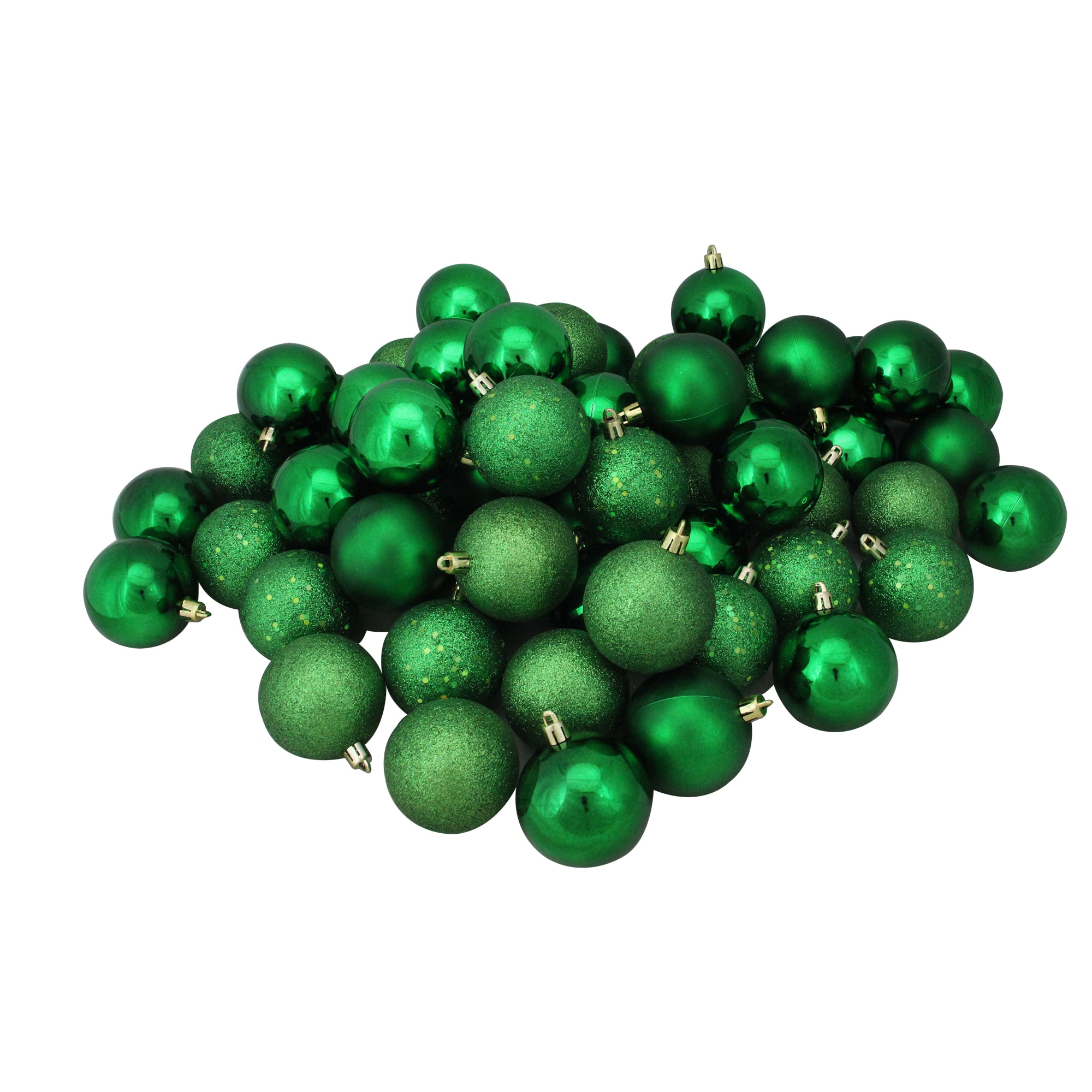 Northlight 32275631 60 -Pack Green Ball Standard Indoor Ornament set Shatterproof