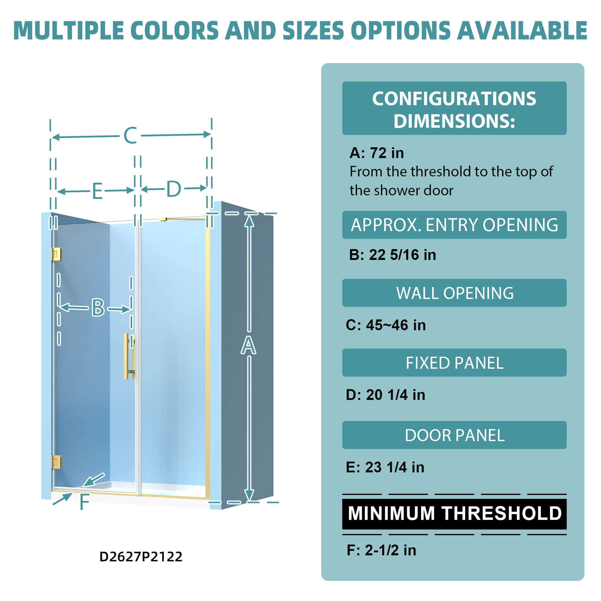 Forclover FLW-DP46BG Shower-Doors - View #4
