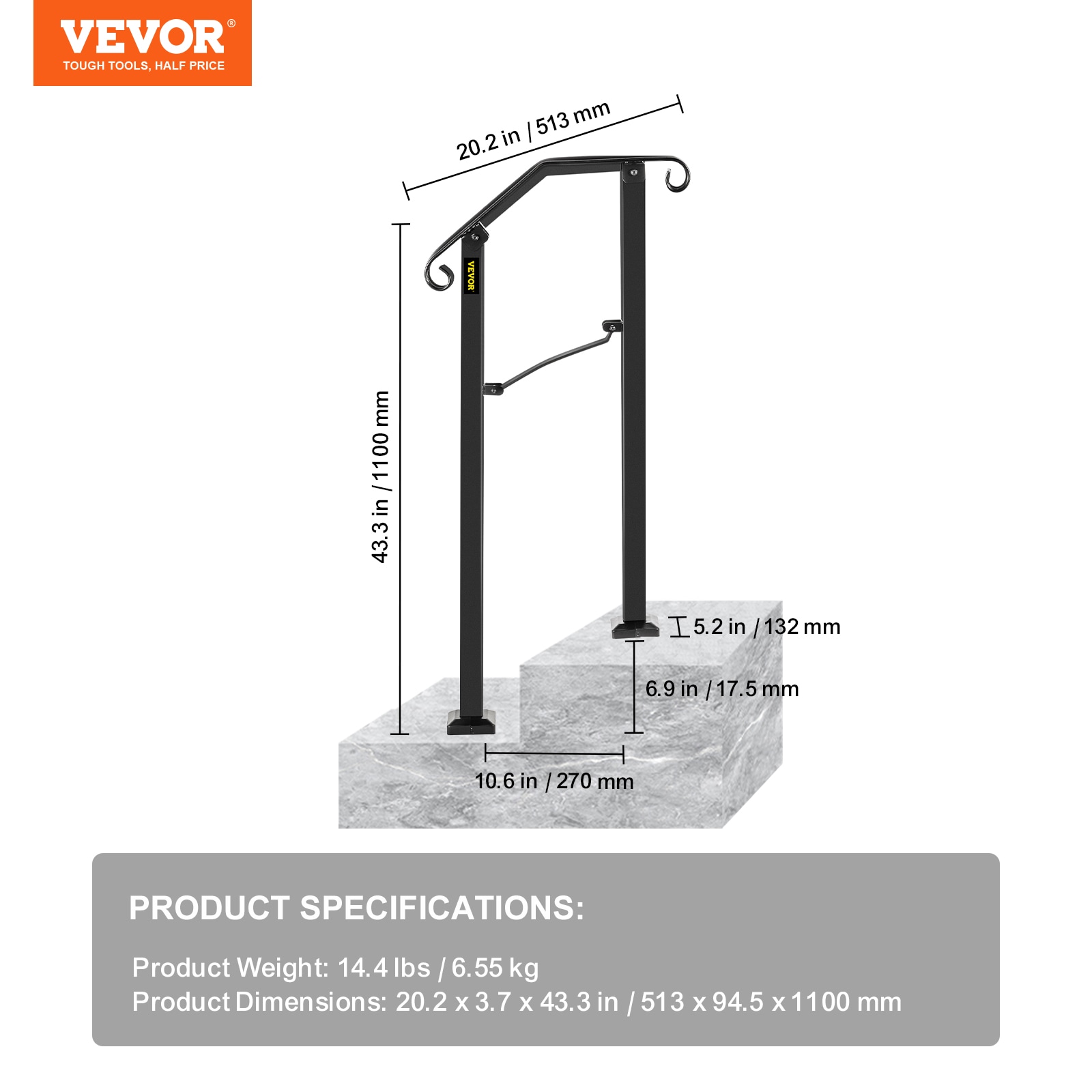 VEVOR LTFS2H3BHSTL00001V0 railings - View #8