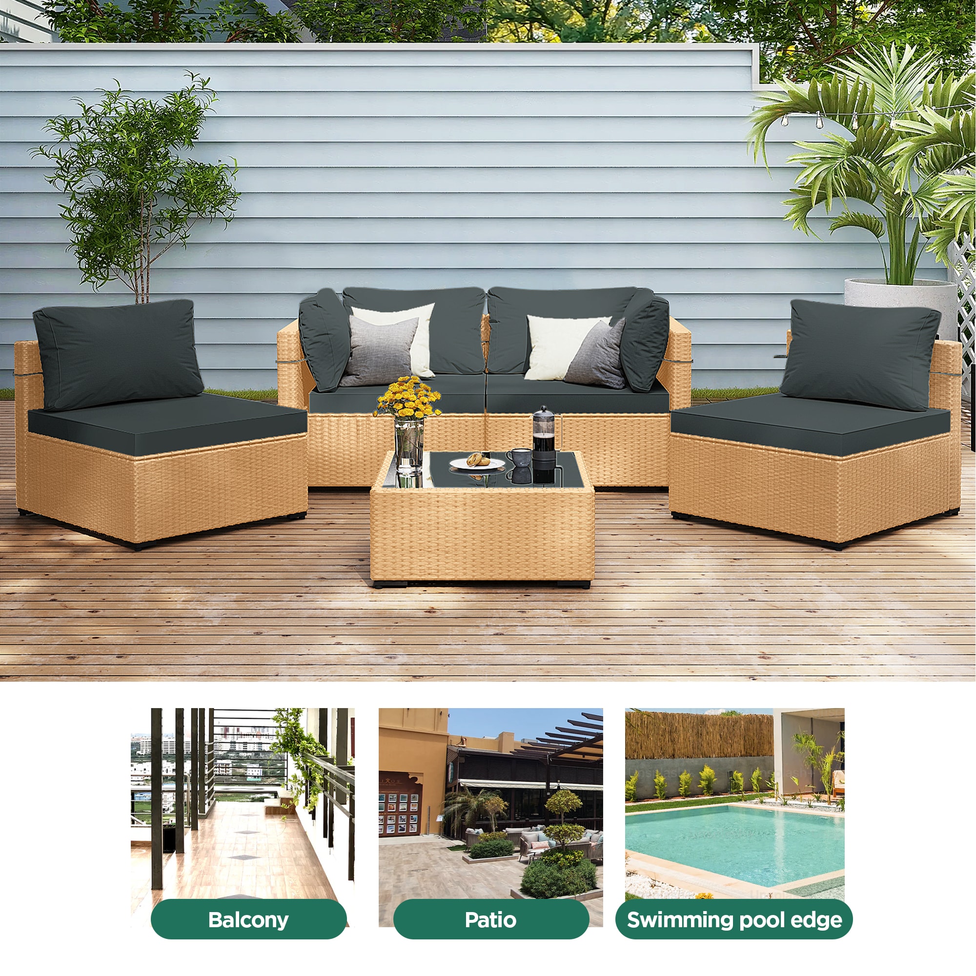 UPHA TBBE-AB-DGRAY Patio-Conversation-Sets - View #8