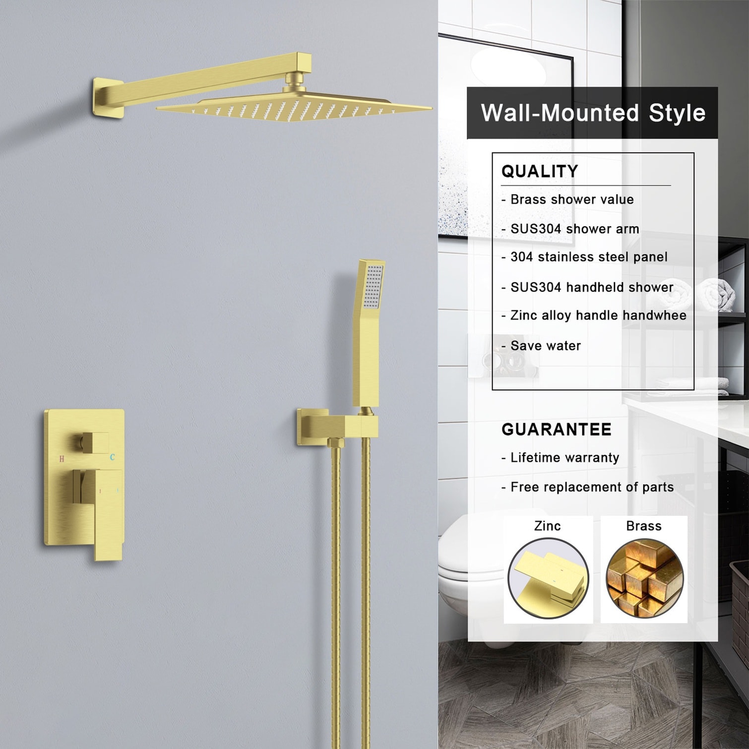 BBabe 912NRY23351Z Fixed-Showerhead - View #2