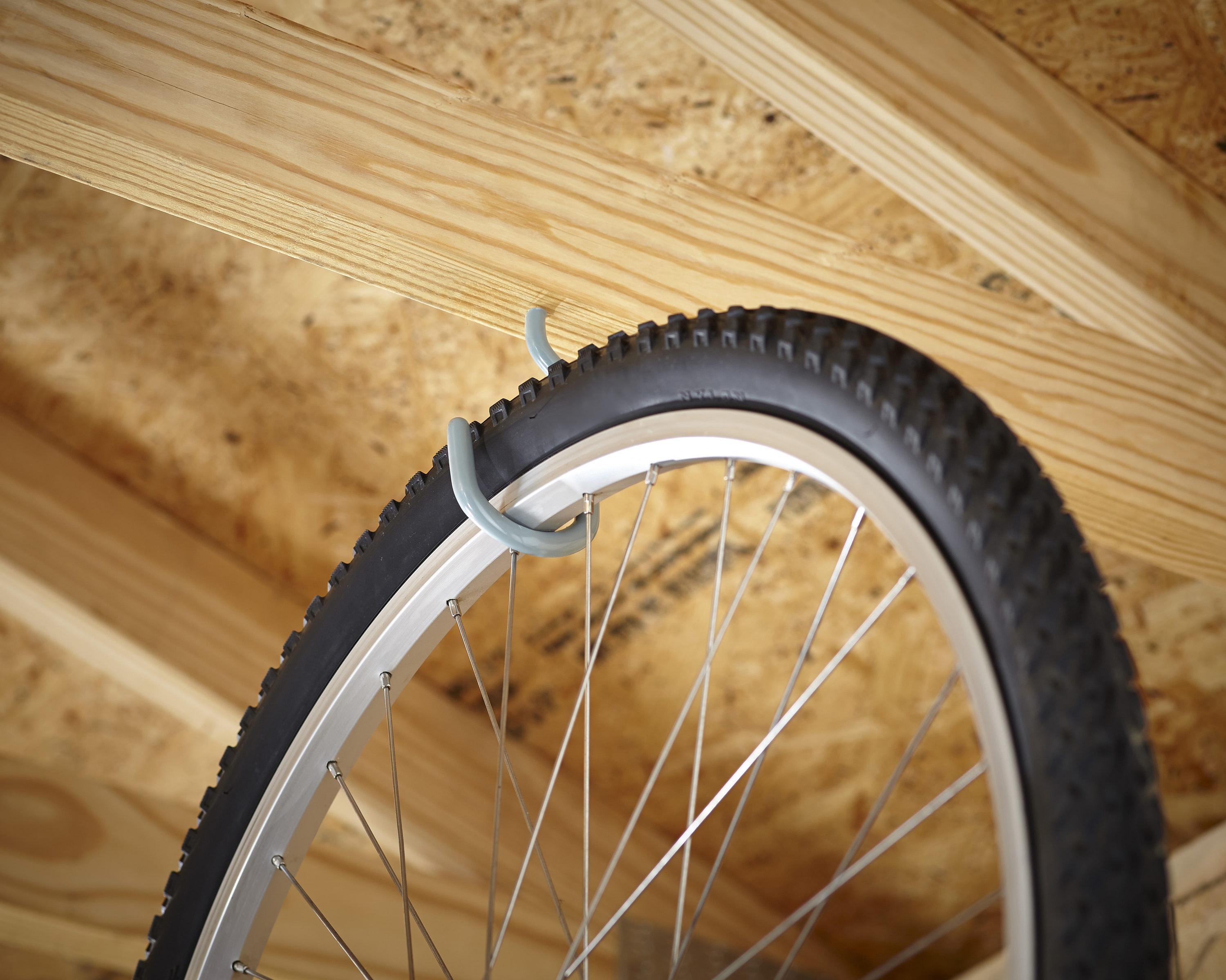 Sportsman Series Gray Steel Vertical Bike Hook for Garage or Basement Ceiling Storage - Holds 1 Bike, Easy Installation, Pulley Mechanism | 552911