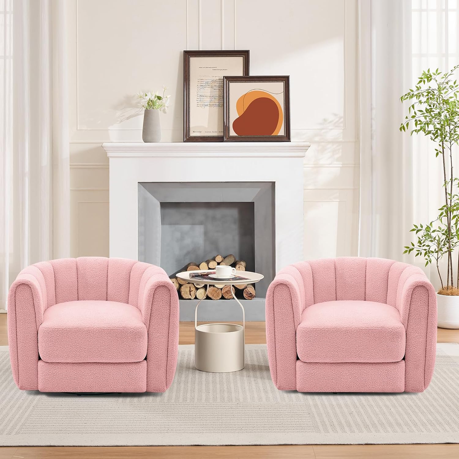 GAOMON Pumpkin Shaped Accent Leisure Chair- Wood Frame Sponge Padded ...