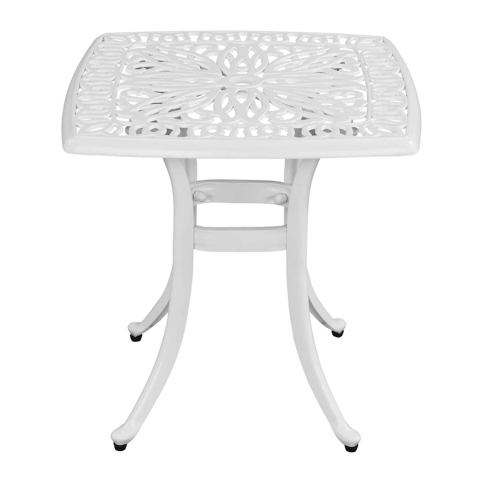 Winado LO1G56000669 Aluminum side table Square Outdoor Bistro Table 21-in W x 21-in L with Umbrella Hole