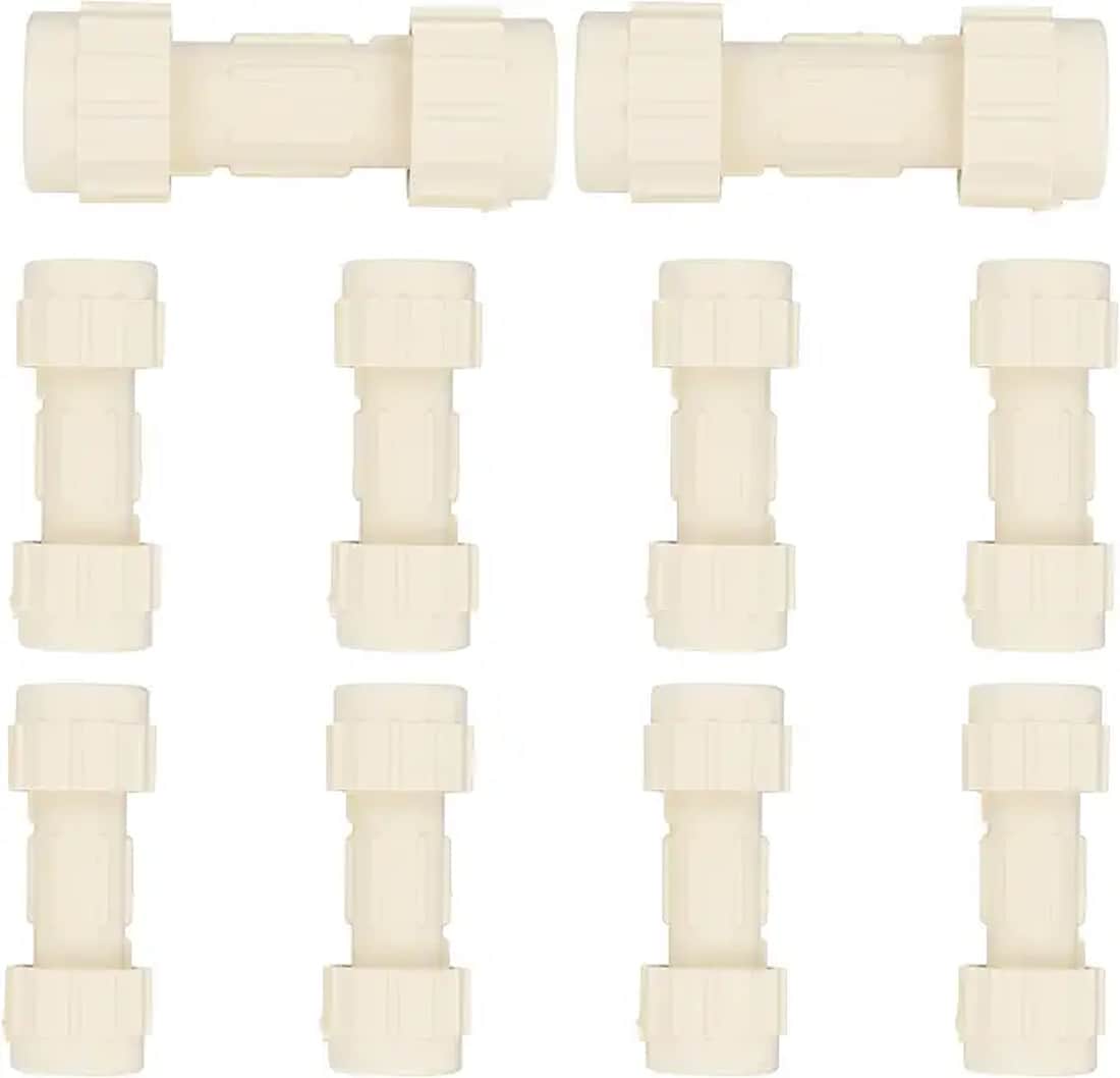 EFIELD  10-Pack 1 inch Compression Coupling CPVC Fittings for Plumbing Installations and Repair