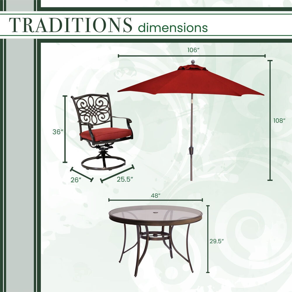 Hanover TRADDN5PCSWG-SU-R Patio-Dining-Sets - View #3