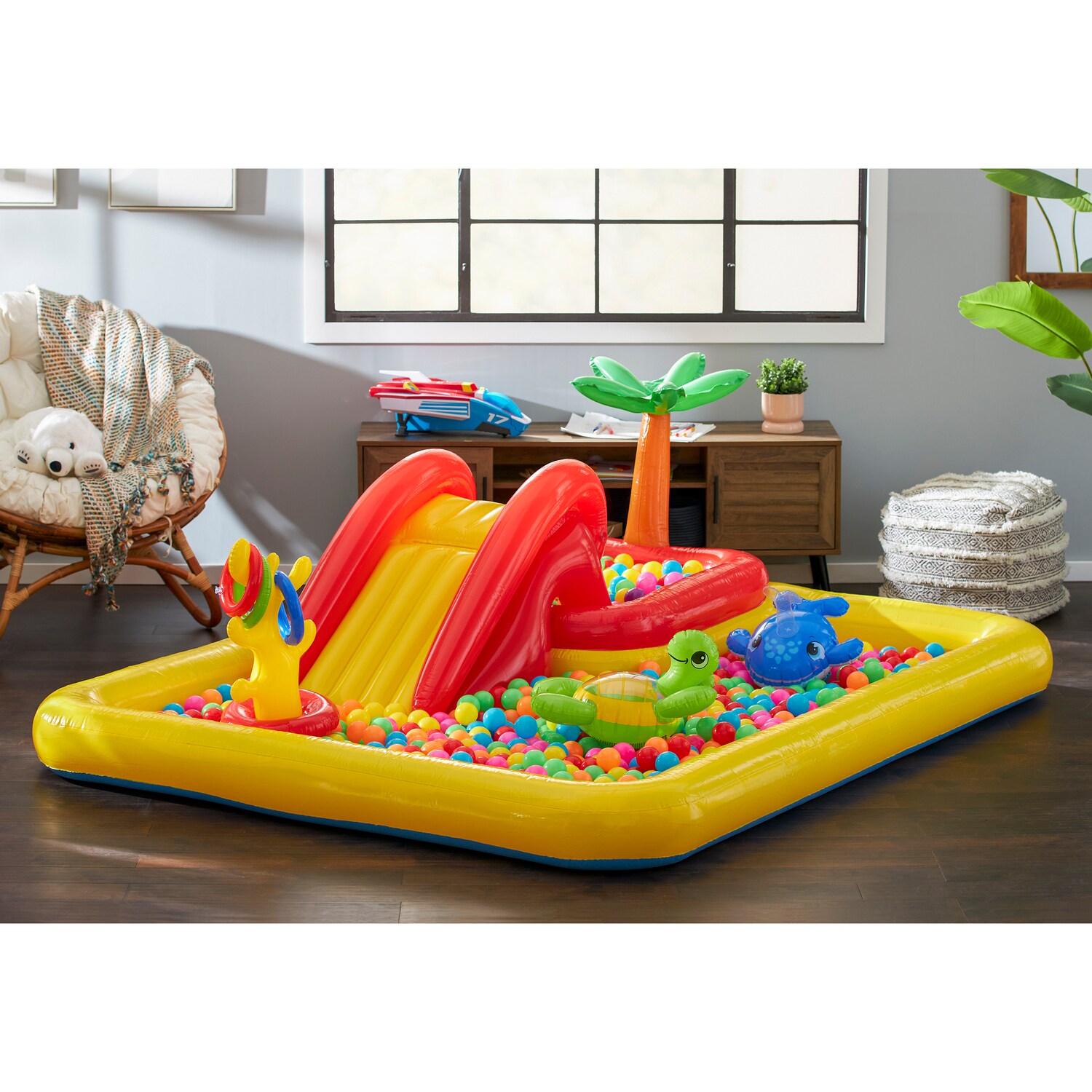  Inflatable Kiddie Pool, Inflatable Pool for Indoor or Outdoor,  59×43×17 Summer Fun Swimming Pool, Kids Pool with Inflatable Soft Floor, Ball  Pit : Toys & Games