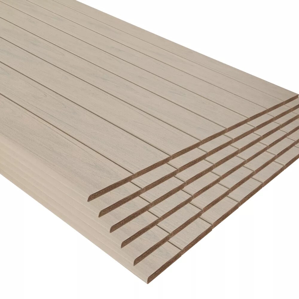 Trex Transcend Lineage 1-in x 6-in x 16-ft Salt Flat Square/Solid Composite Deck Board 48 -Pack
