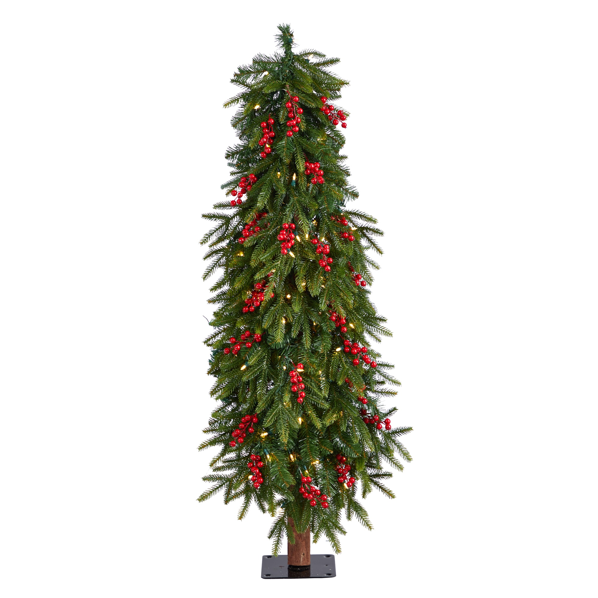 Nearly Natural T3299 4-ft Douglas Fir Pre-lit Artificial Christmas Tree with Multicolor LED Lights