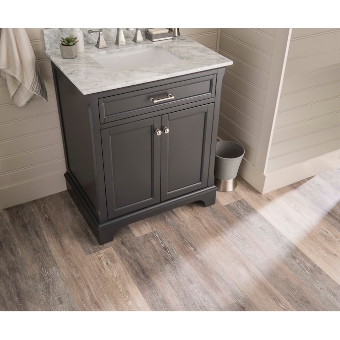 Stainmaster Washed Oak Dove 6 In Wide, Vinyl Plank Floor For Bathroom