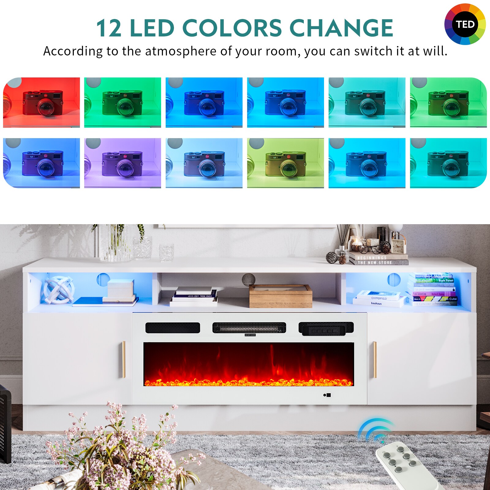 AOXUN H21025WH-15+H20024 Electric-Fireplaces - View #3