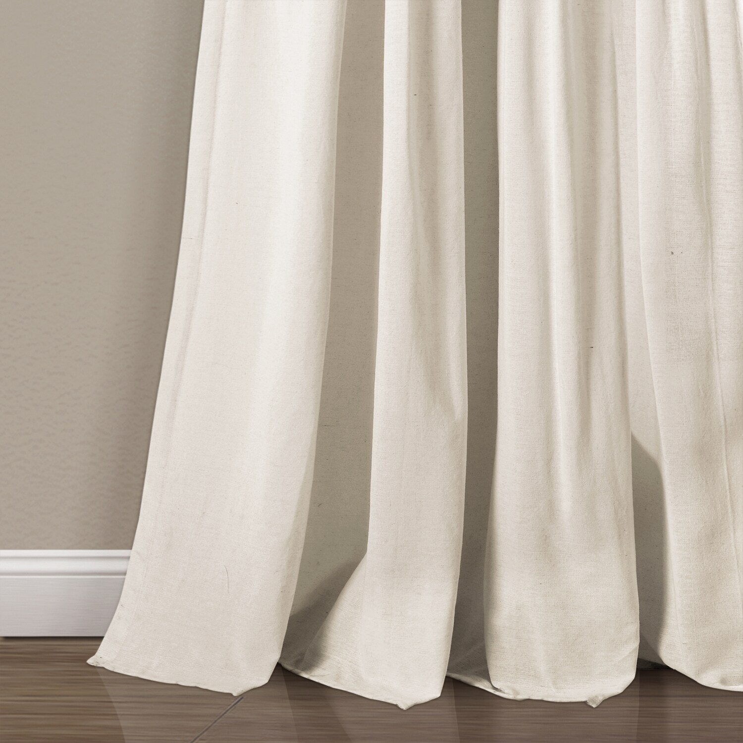 Lush Decor 108-in Off White Rod Pocket Single Curtain Panel in the ...